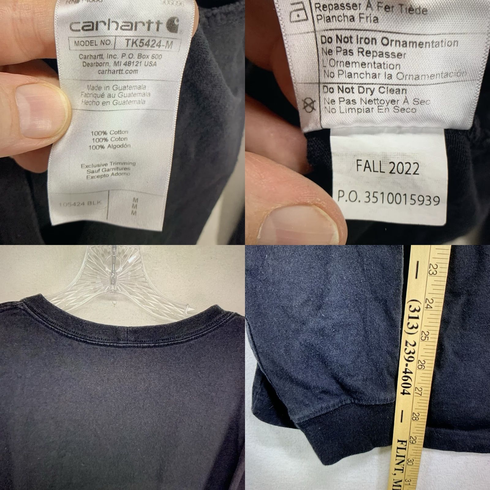 Carhartt Vintage Carhartt Men’s Graphic T-Shirt Long Sleeve Relaxed Fit All Cotton Black 2020s Outdoor Size US M / EU 48-50 / 2 - 8 Thumbnail