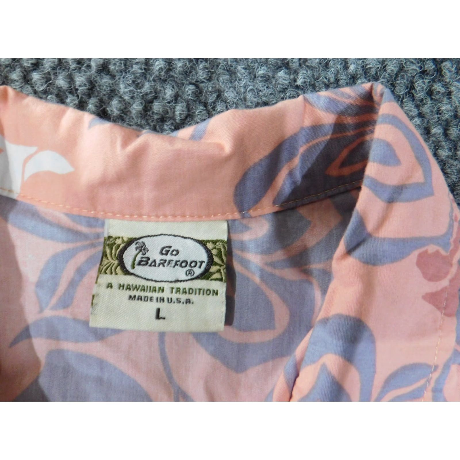 Vivobarefoot Go Barefoot Hawaiian Shirt Large Pink Mens Floral Island Button Up Size US L / EU 52-54 / 3 - 6 Thumbnail