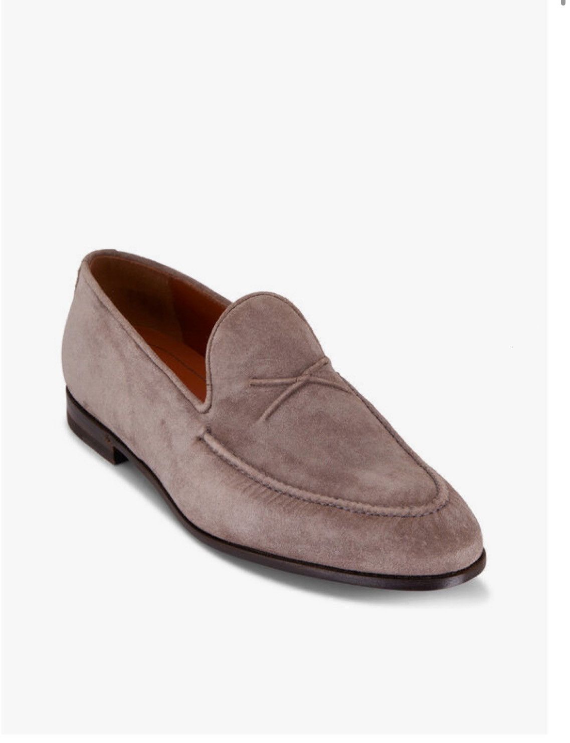 image of Bontoni De Bustis Light Gray Suede Loafer in Grey, Men's (Size 9)