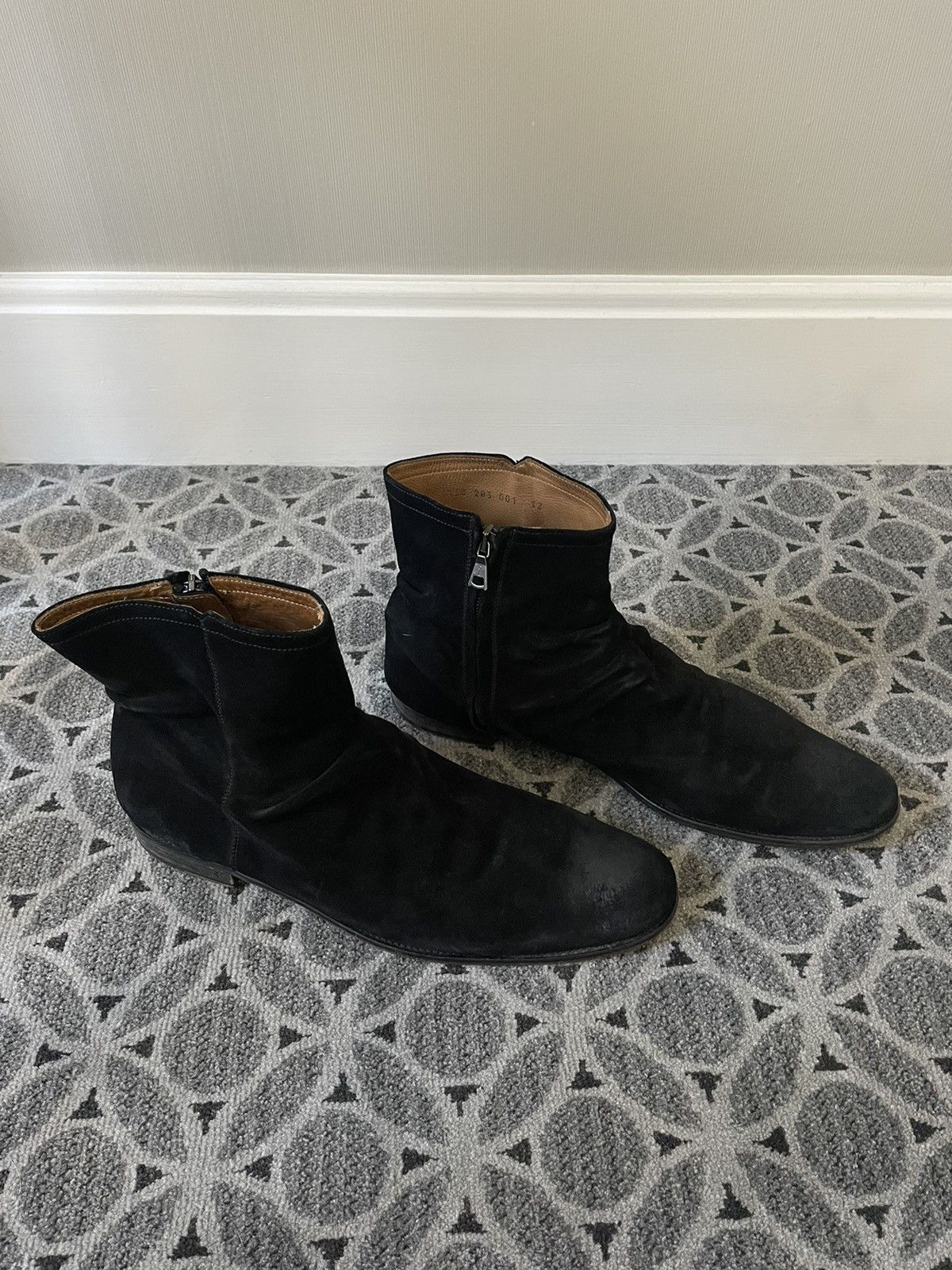 John Varvatos Black Suede Morrison Sharpei Boot Size US 12 / EU 45 - 8 Thumbnail