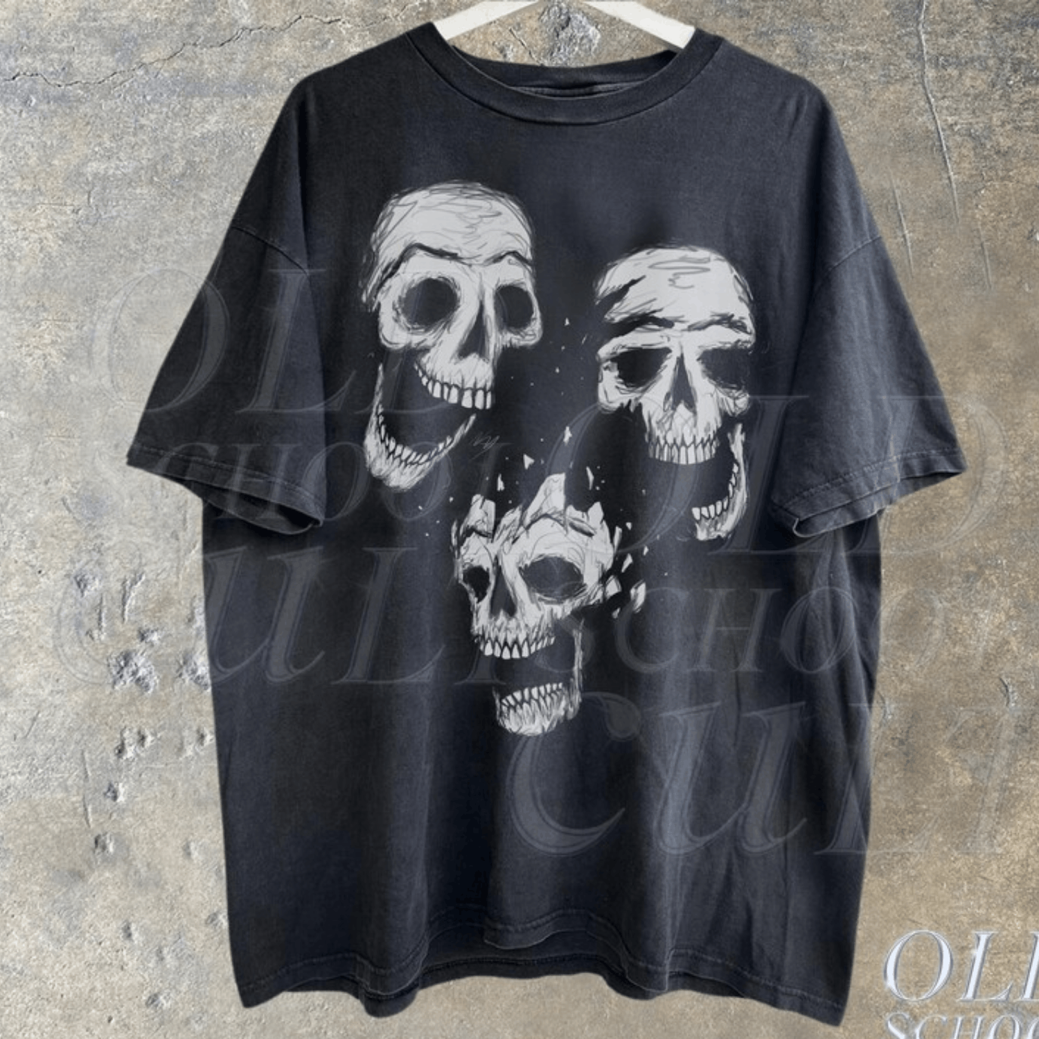 Japanese Brand × Vintage Three Skulls Y2k Vintage 90s Graphic Shirt, Skeleton Shirt Size US L / EU 52-54 / 3 - 1 Thumbnail