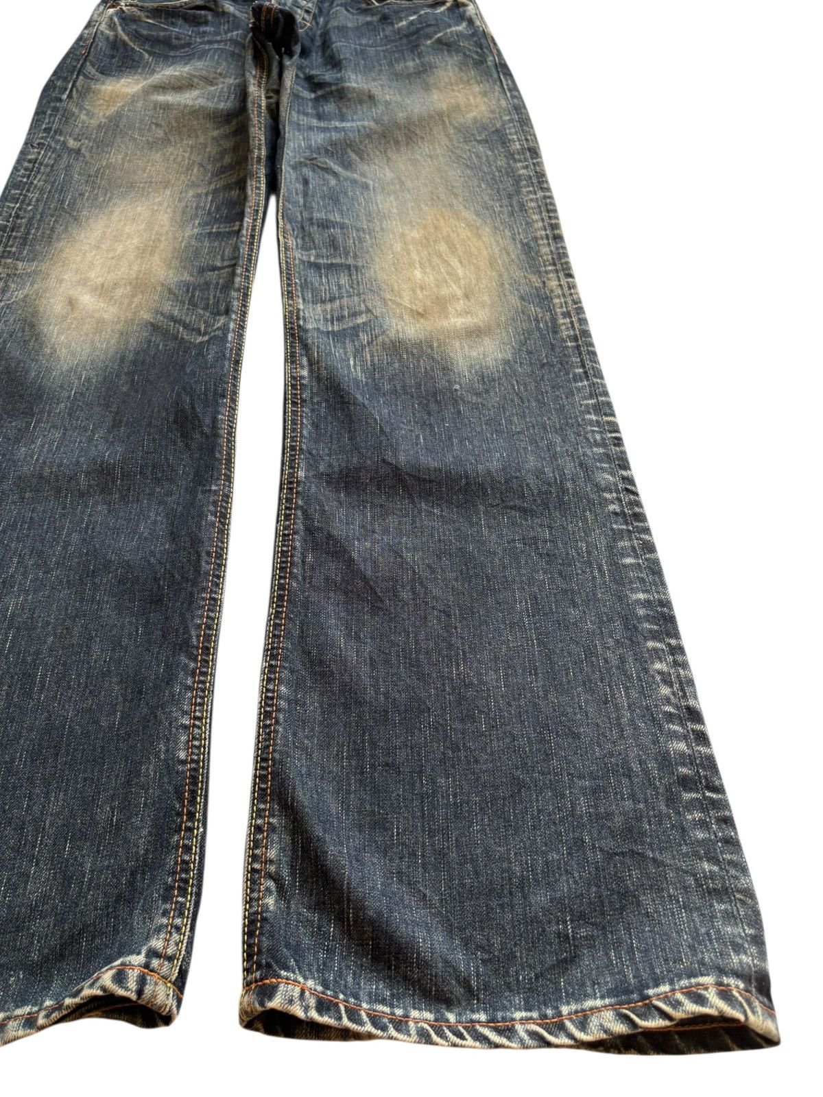 Edwin Vintage Edwin Blue Trip Mud Wash Distress Flare Jeans Size US 30 / EU 46 - 7 Thumbnail