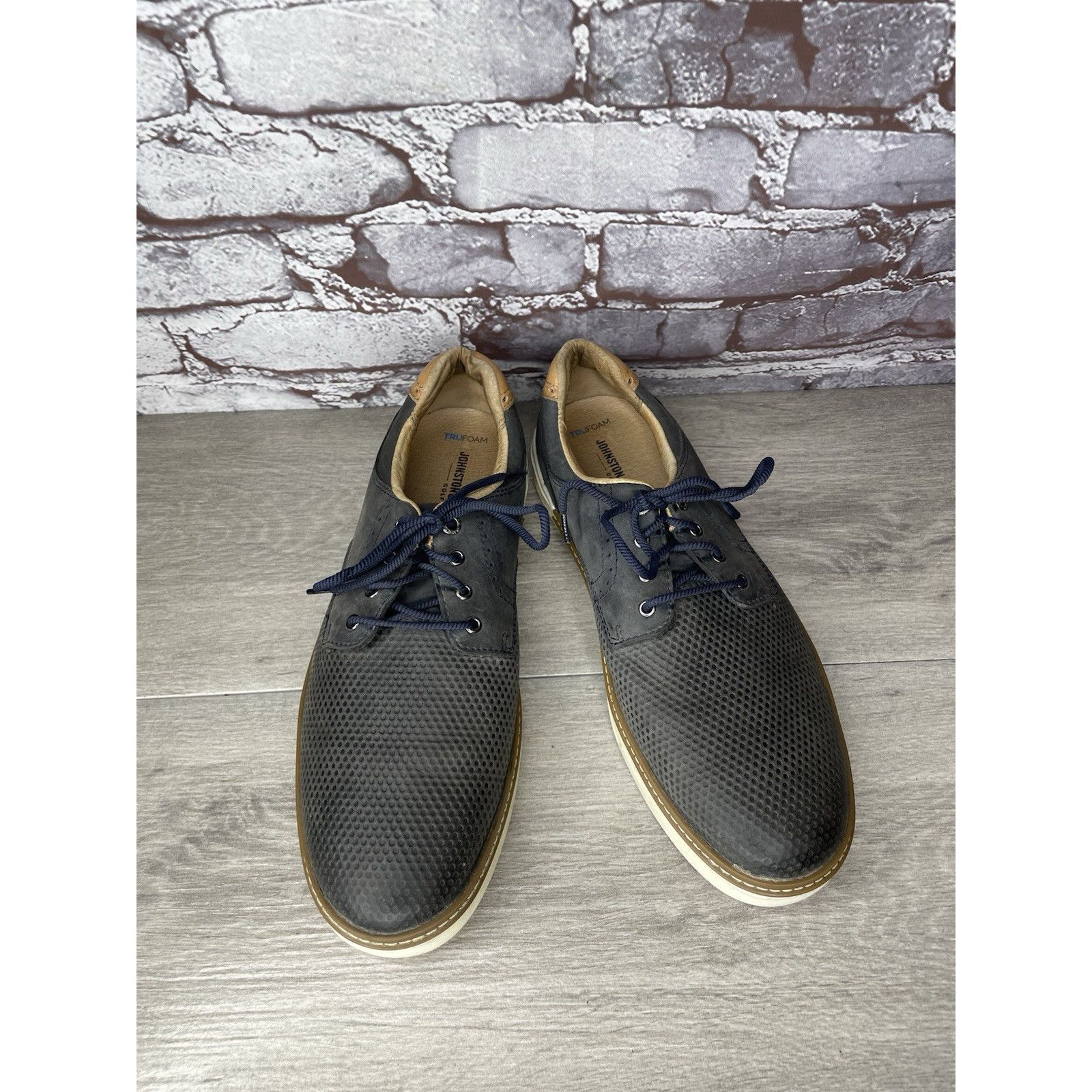 Johnston & Murphy JOHNSTON & Murphy 258459 MCGUFFEY NAVY LEATHER Lace GOLF SHO Size US 9 / EU 42 - 2 Thumbnail