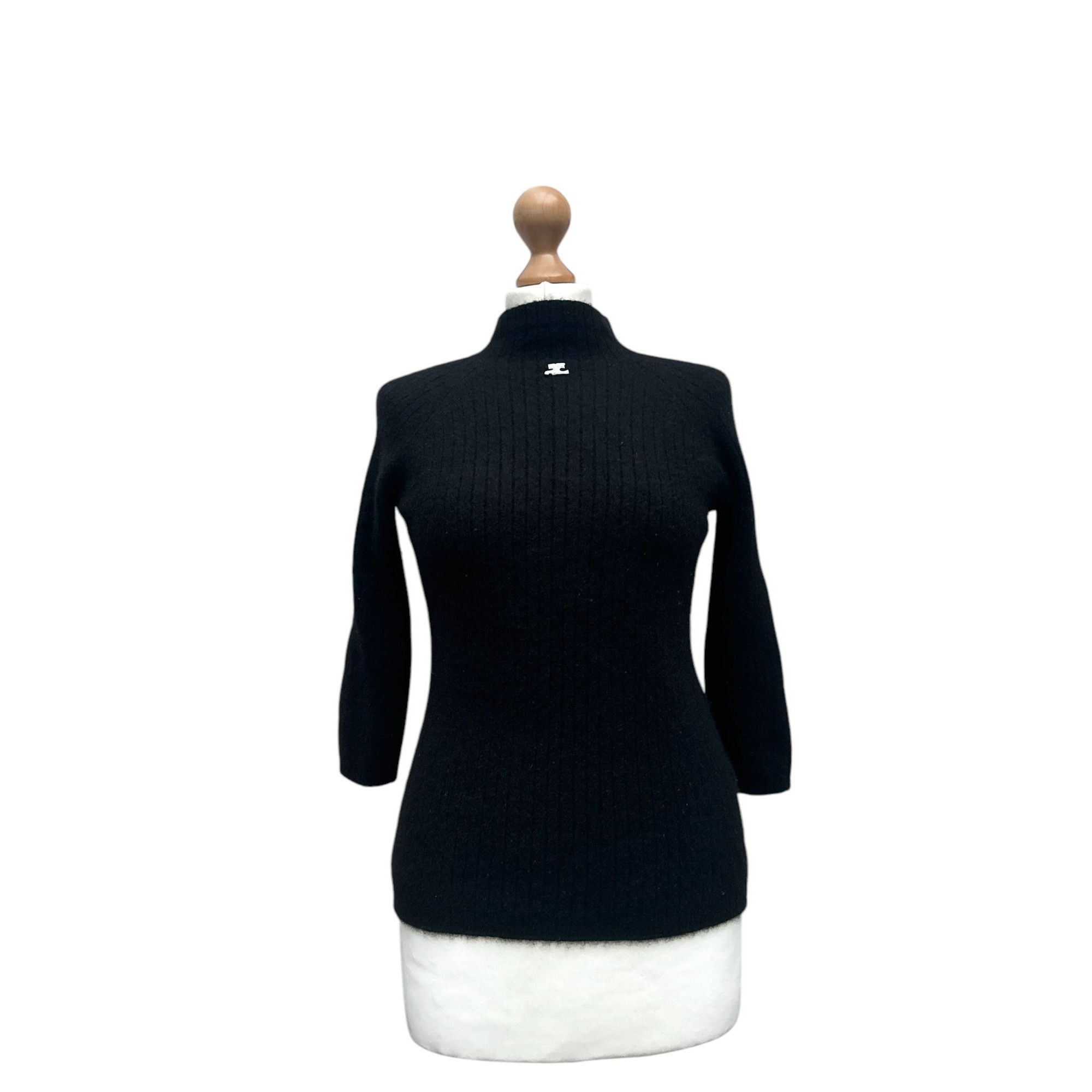 Courreges Black Cashmere Sweater Size S / US 4 / IT 40 - 1 Thumbnail