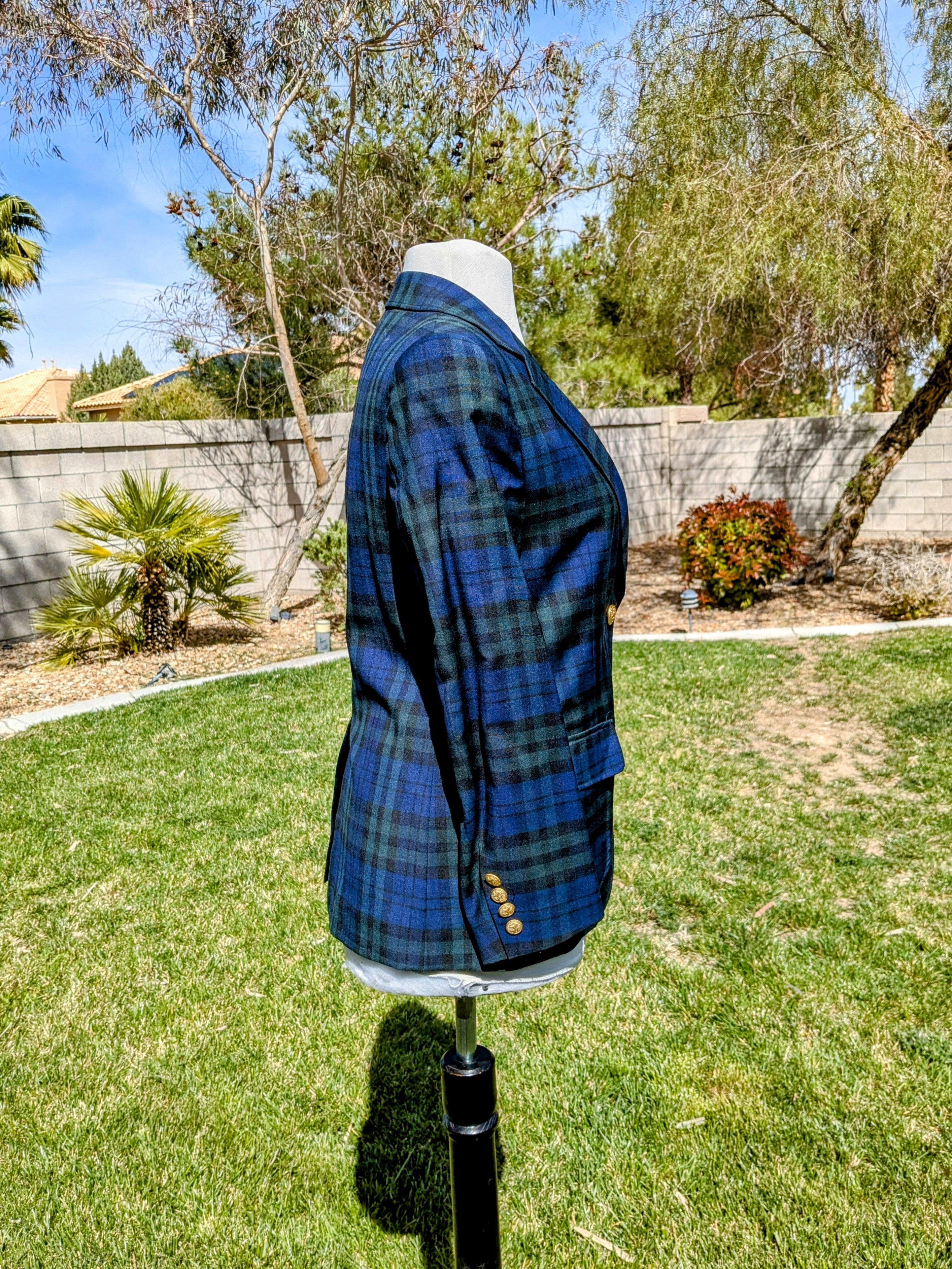 Vintage Vintage Gin Mills Tartan Plaid Petite Blazer Jacket Size S / US 4 / IT 40 - 3 Thumbnail