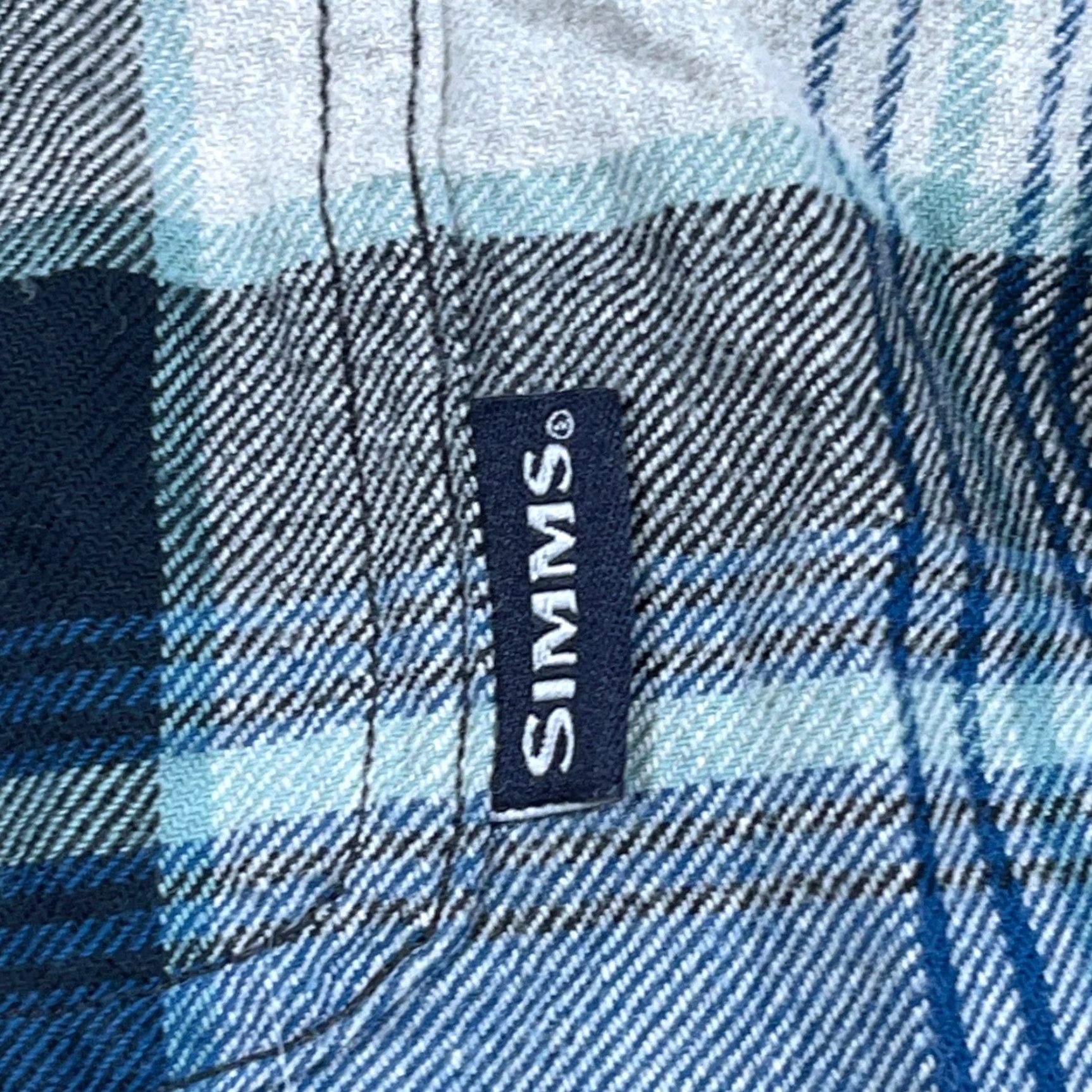 Vintage Simms Flannel Shirt Men XL Blue Plaid Button Up Fishing Gallatin Camp Hiking Size US XL / EU 56 / 4 - 4 Thumbnail