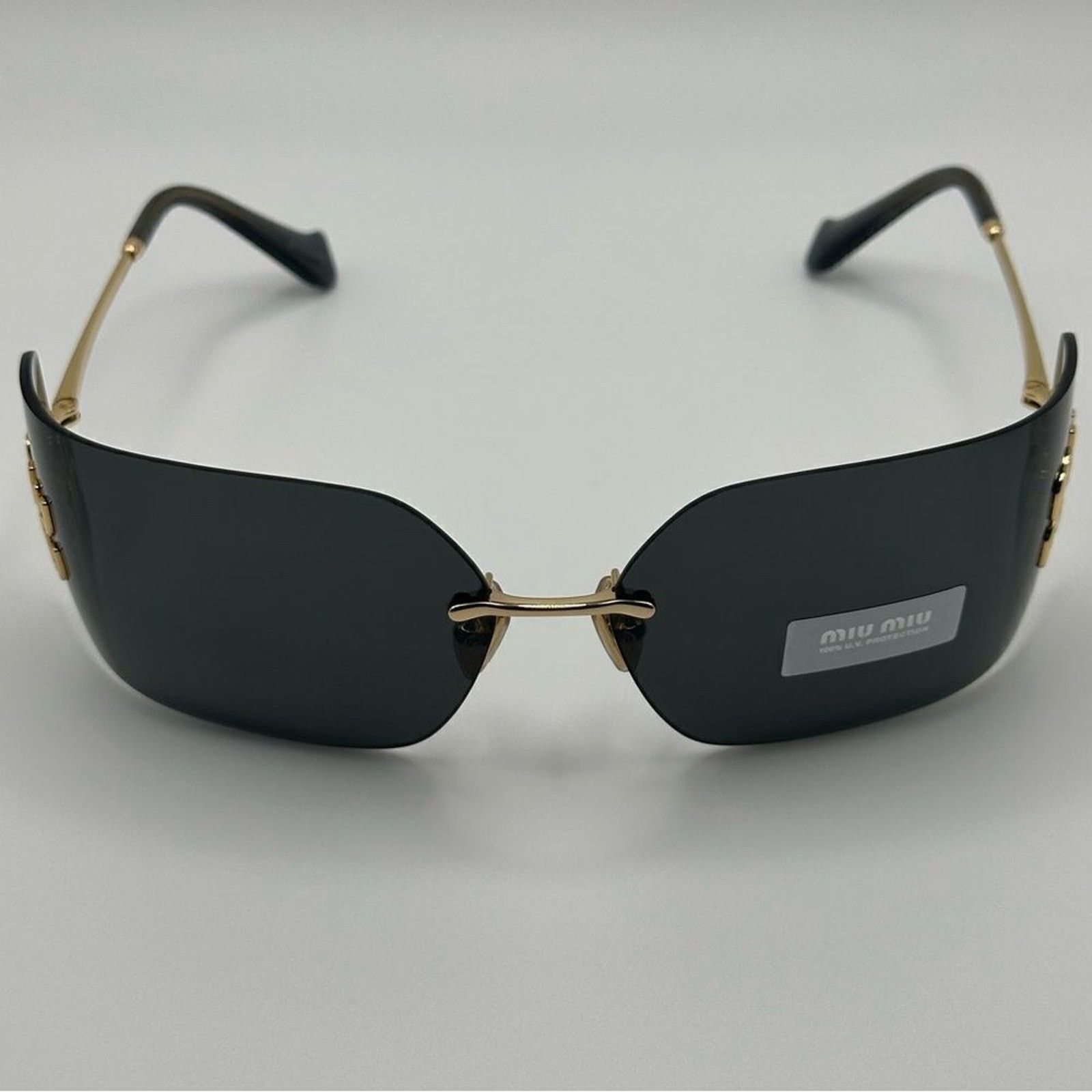 Miu Miu NEW MIU MIU MU54YS 5AK5S0 Gold/Dark Grey Women Sunglasses Size ONE SIZE - 2 Thumbnail