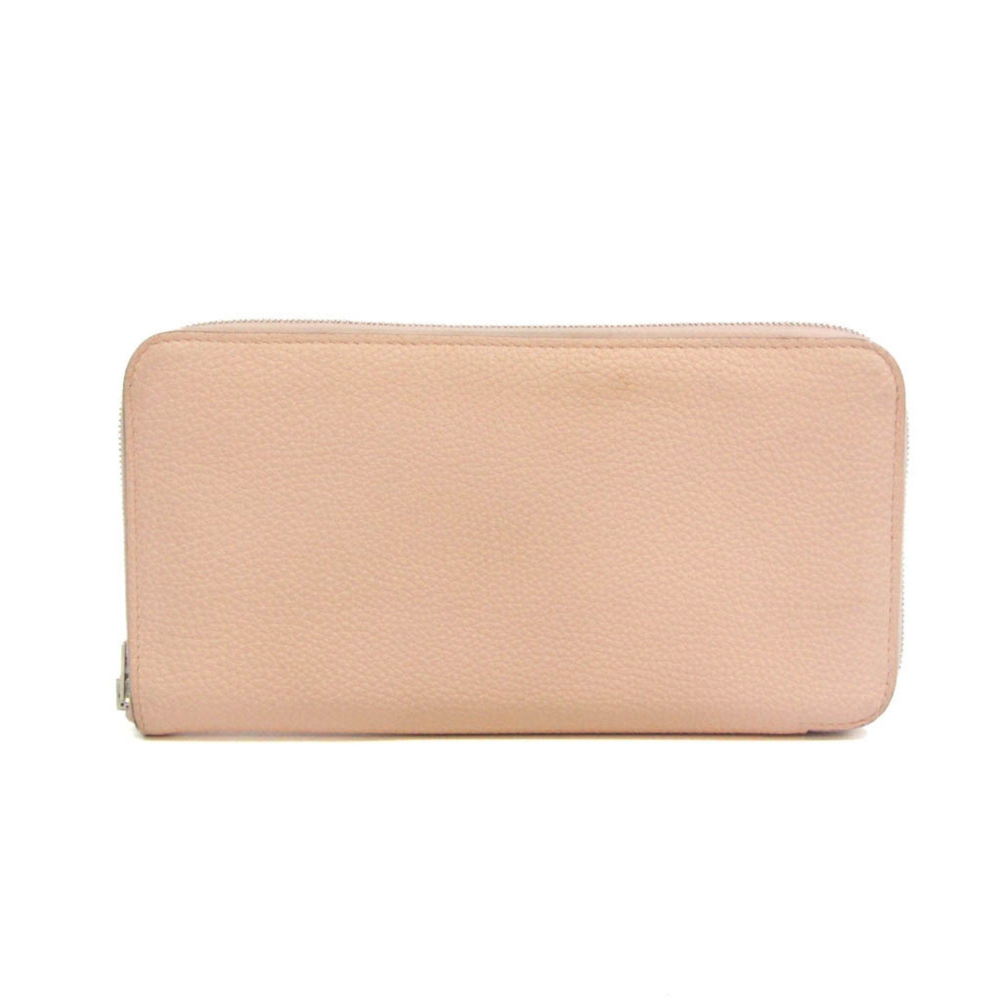 image of Hermes Azap Long Women's Togo Leather Long Wallet [Bi-Fold] Rose Eglantine in Black