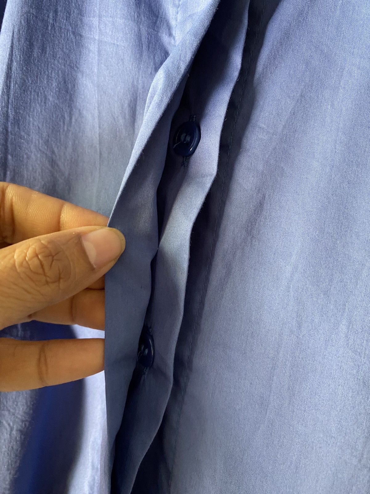 Max Mara MaxMara Light Blue Long-Sleeve Formal Shirt Size ONE SIZE - 9 Thumbnail