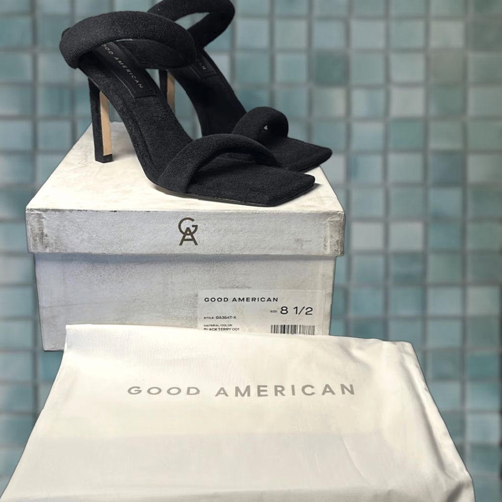 Good American **Good American Black Terry Strappy Women's Heels Size 8.5 NEW** User: **Good American Black Terry Strappy Heels Size 8.5 NEW** Size US 9 / IT 39 - 1 Thumbnail