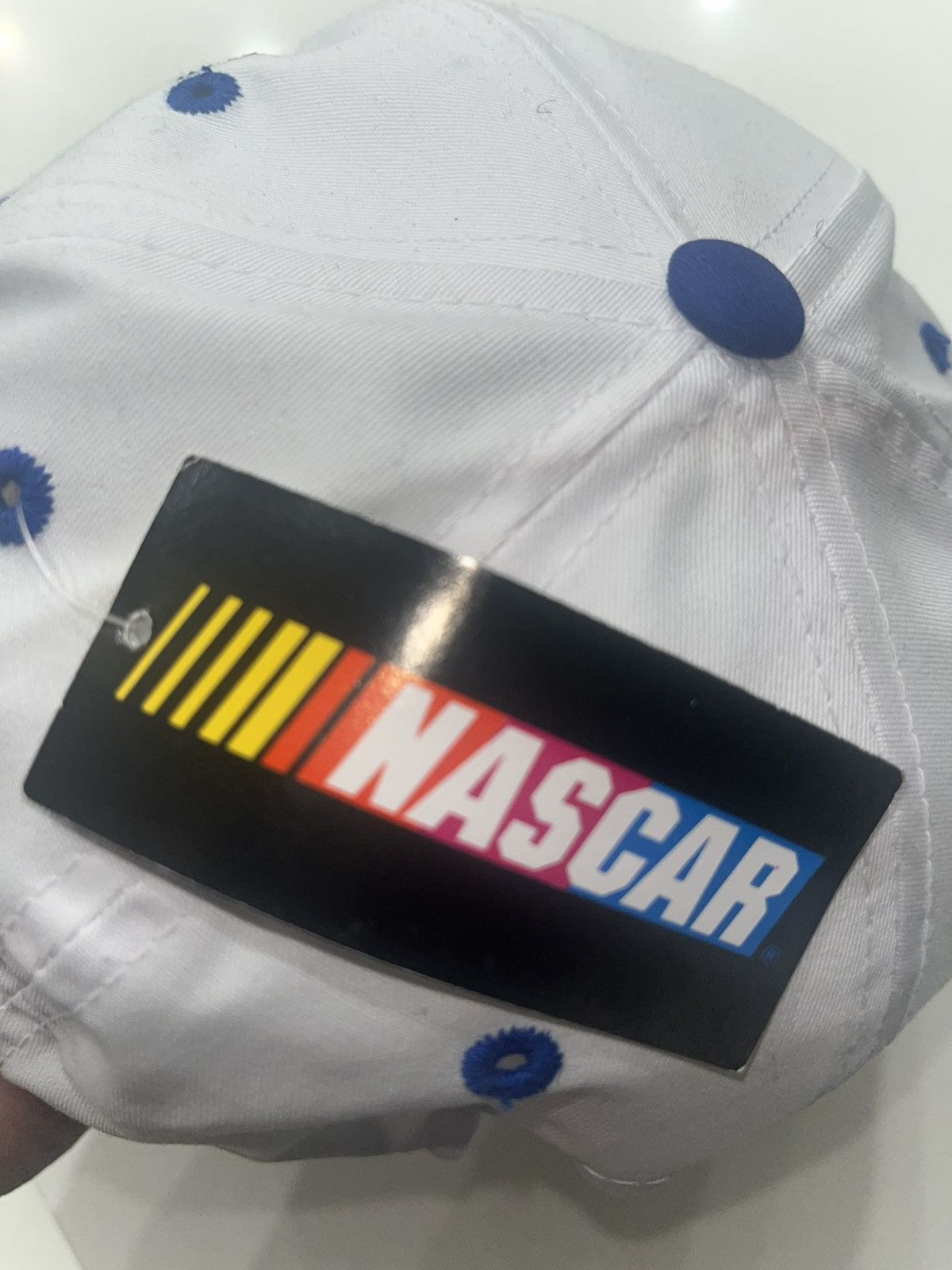 Nascar Daytona 500 White & Blue Cap w/ Embroidered Logo O/S