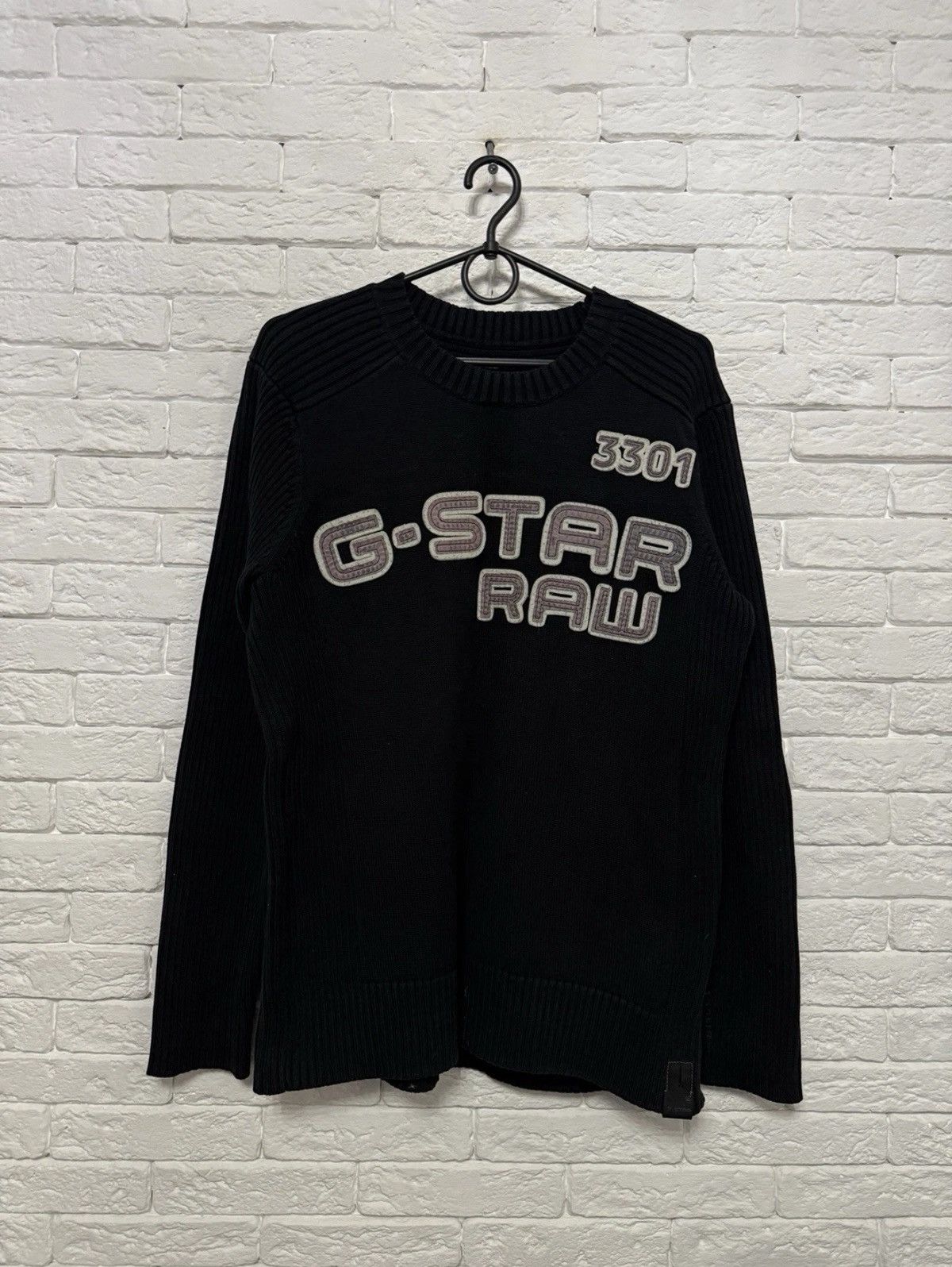G-Star Vintage G-Star Raw Heavyweight Knited Sweater 3301 Huge Logo Size US XL / EU 56 / 4 - 1 Thumbnail