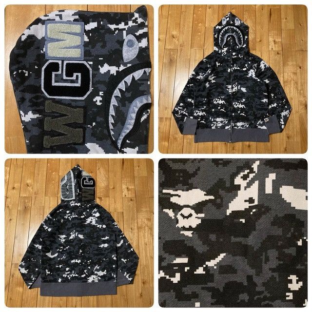 Bape BAPE MULTI PIXEL CAMO SHARK FULL ZIP HOODIE a bathing ape Size US S / EU 44-46 / 1 - 1 Thumbnail