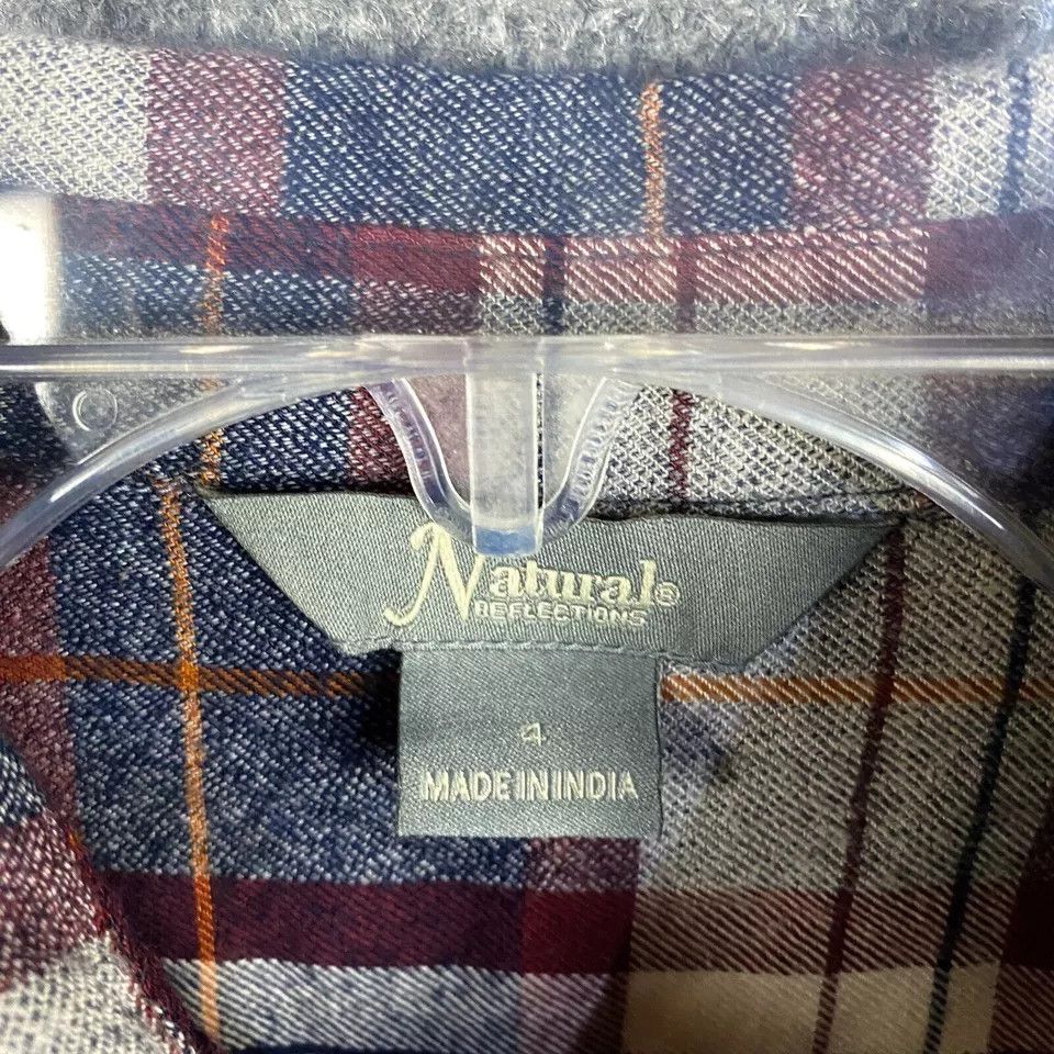 Other Natural Reflections Shirt Dress Women's 4 Long Sleeve Plaid Size S / US 4 / IT 40 - 2 Thumbnail