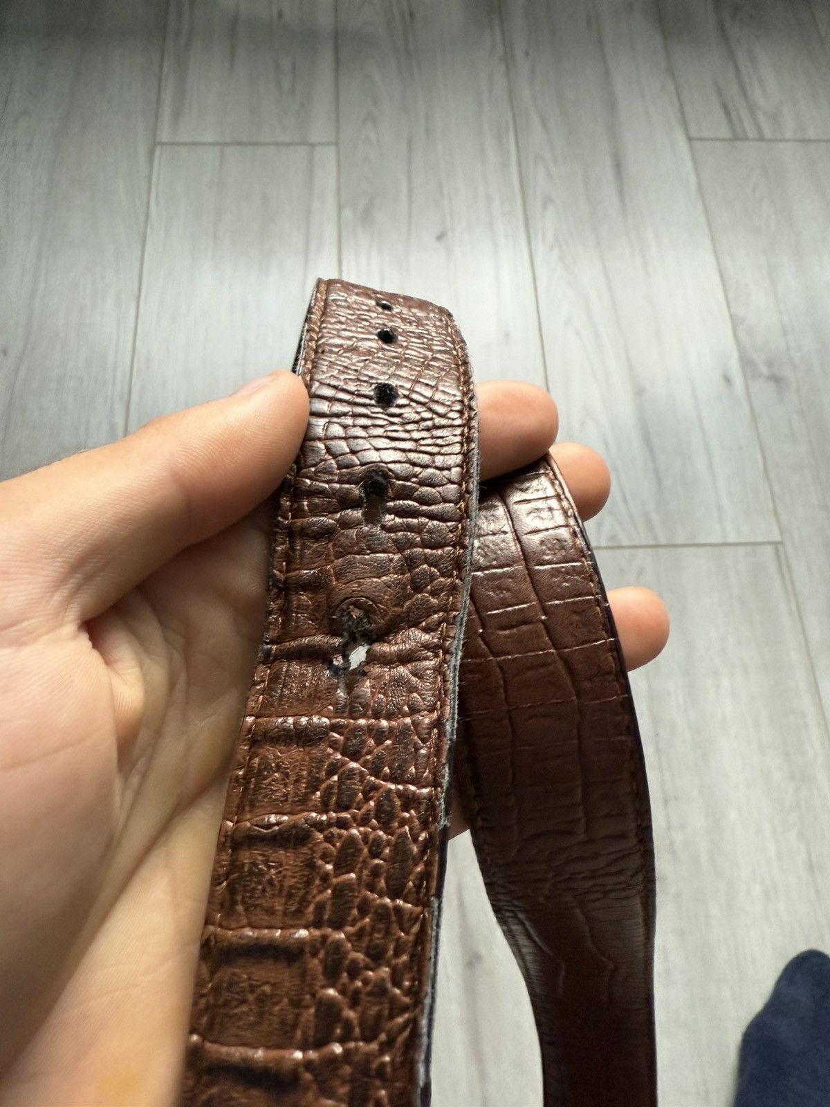 Leather Aligator skin leather belt Size ONE SIZE - 8 Thumbnail