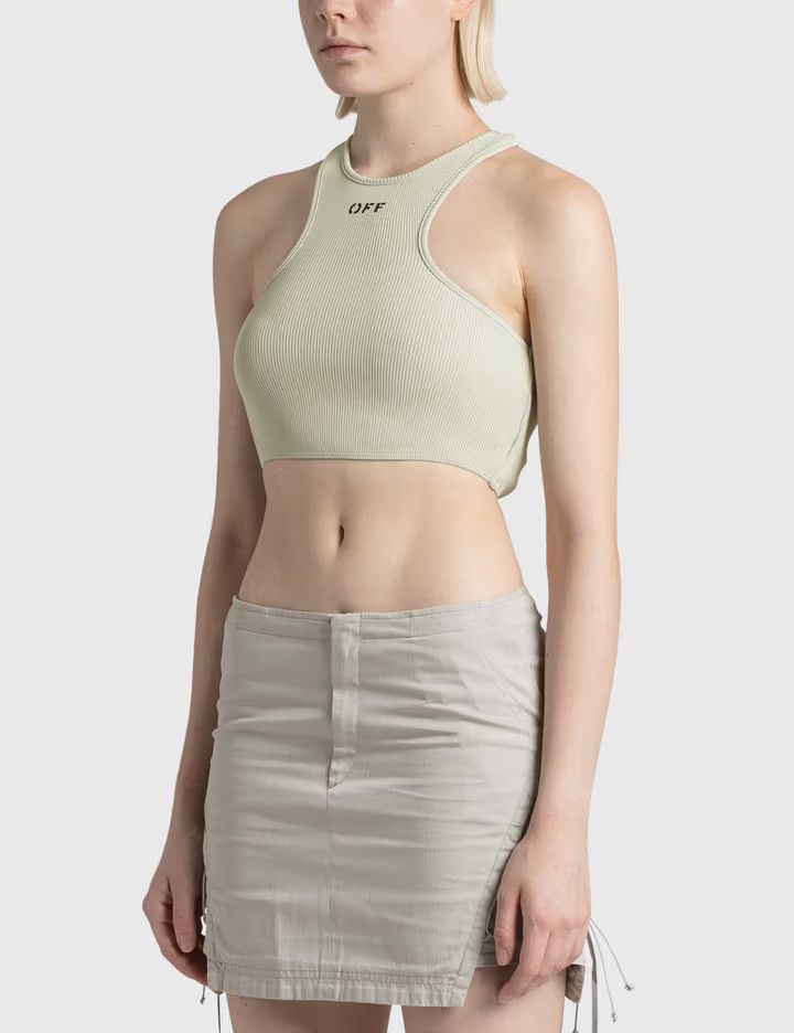 Off-White o1mle0425 Basic Lux Rib Rowing Top in Light Grey Size S / US 4 / IT 40 - 2 Thumbnail