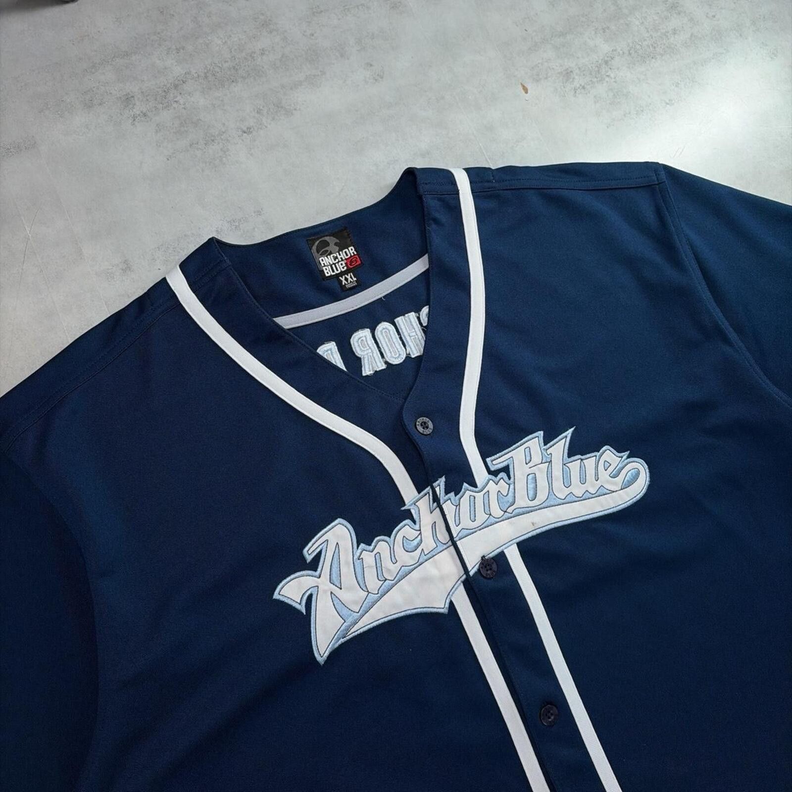 Anchor Blue Y2K Navy Anchor Blue Grunge Skater Baseball Jersey Size US XXL / EU 58 / 5 - 5 Thumbnail