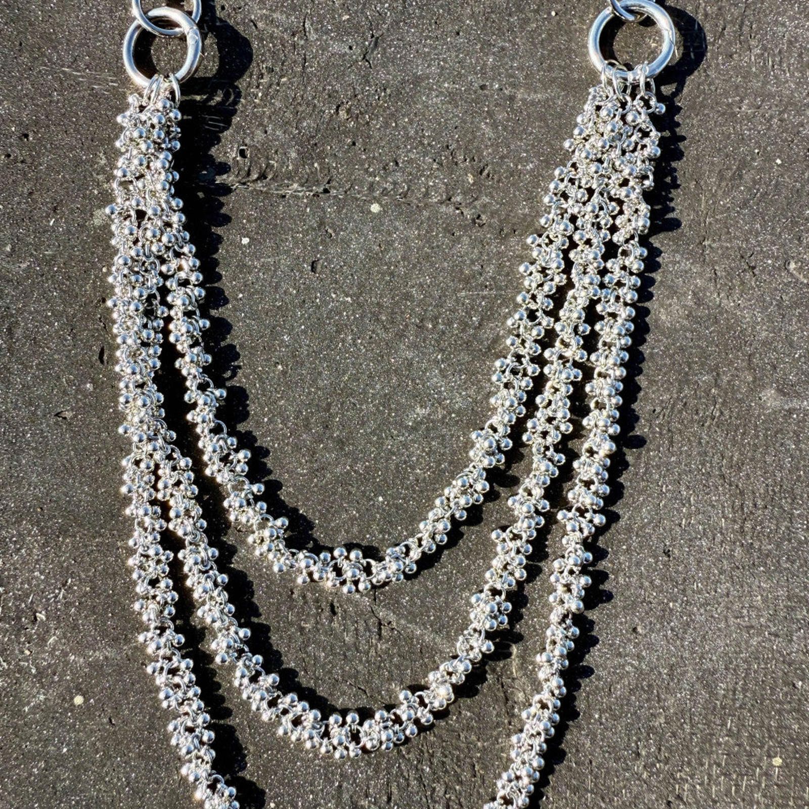 Jewelry Triple Layered Silver Wallet Chain Size ONE SIZE - 3 Thumbnail