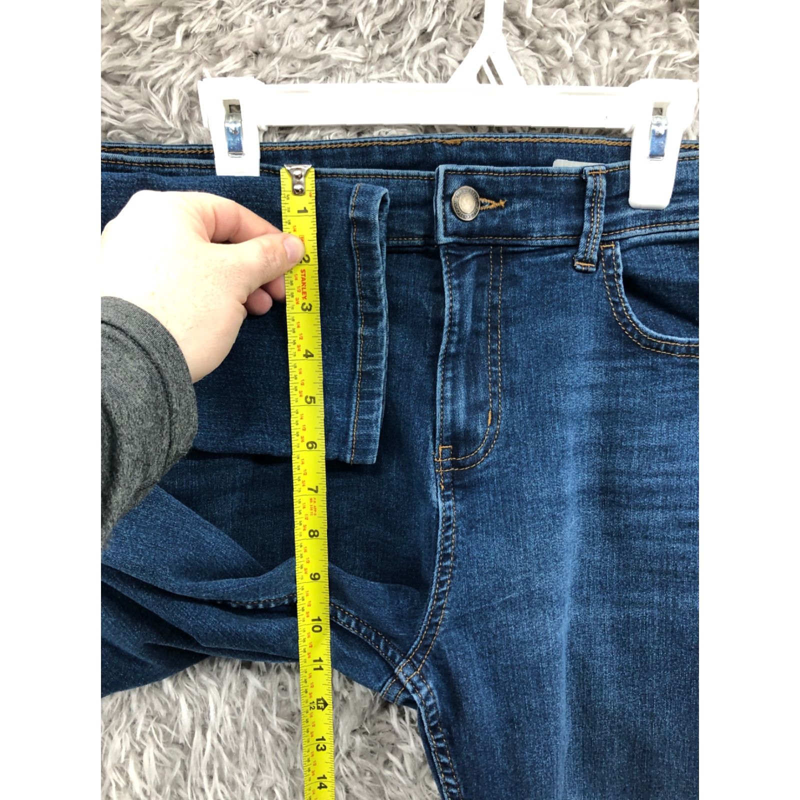 Vintage M&S The Lily Slim Jeans Womens Size 12 Mid Rise Dark Wash Blue Denim Size 34" / US 12 / IT 48 - 4 Thumbnail