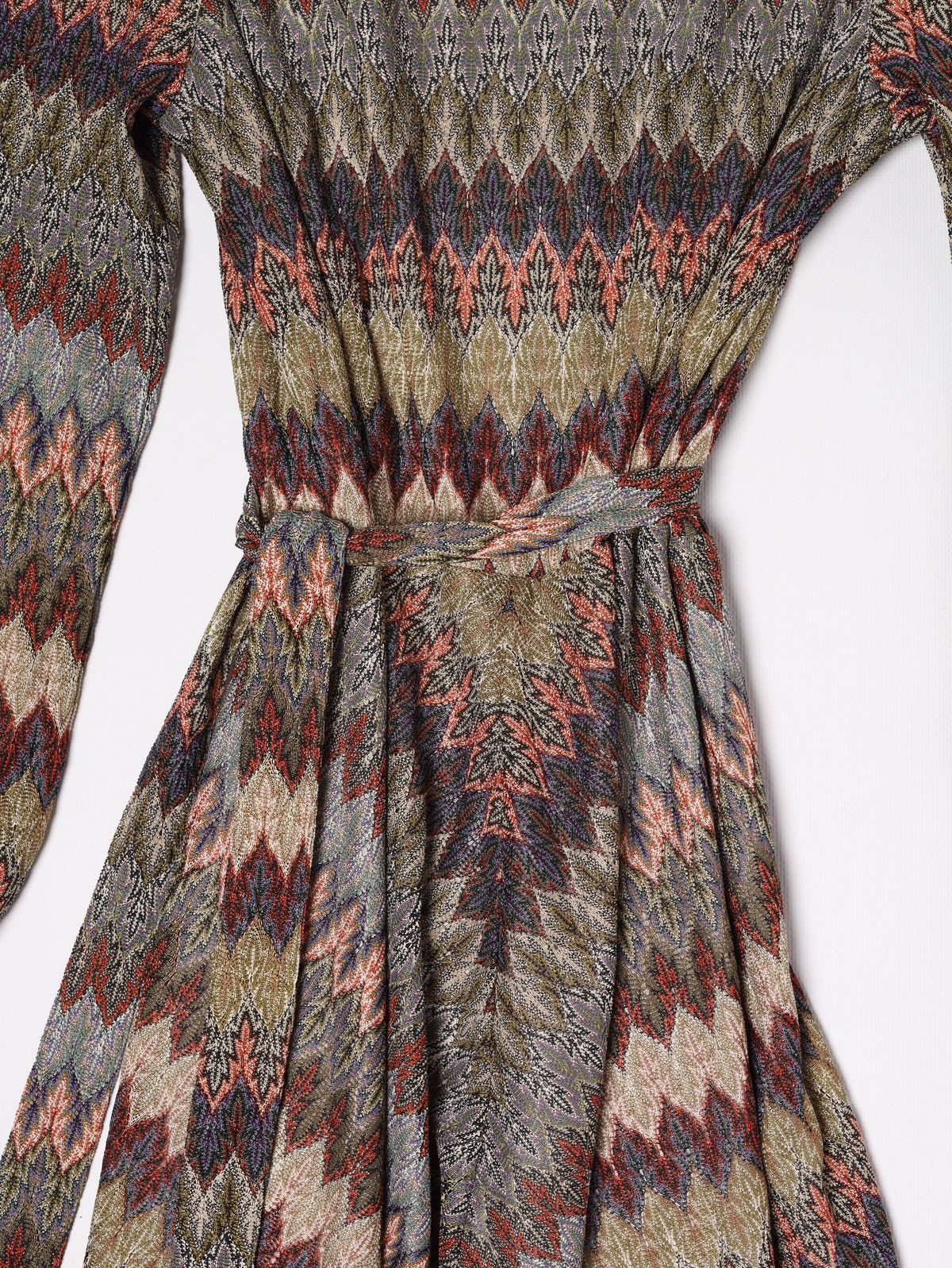 Missoni Missoni Geometric Cotton Viscose Linen Dress Long Printed Size XS / US 0-2 / IT 36-38 - 14 Thumbnail