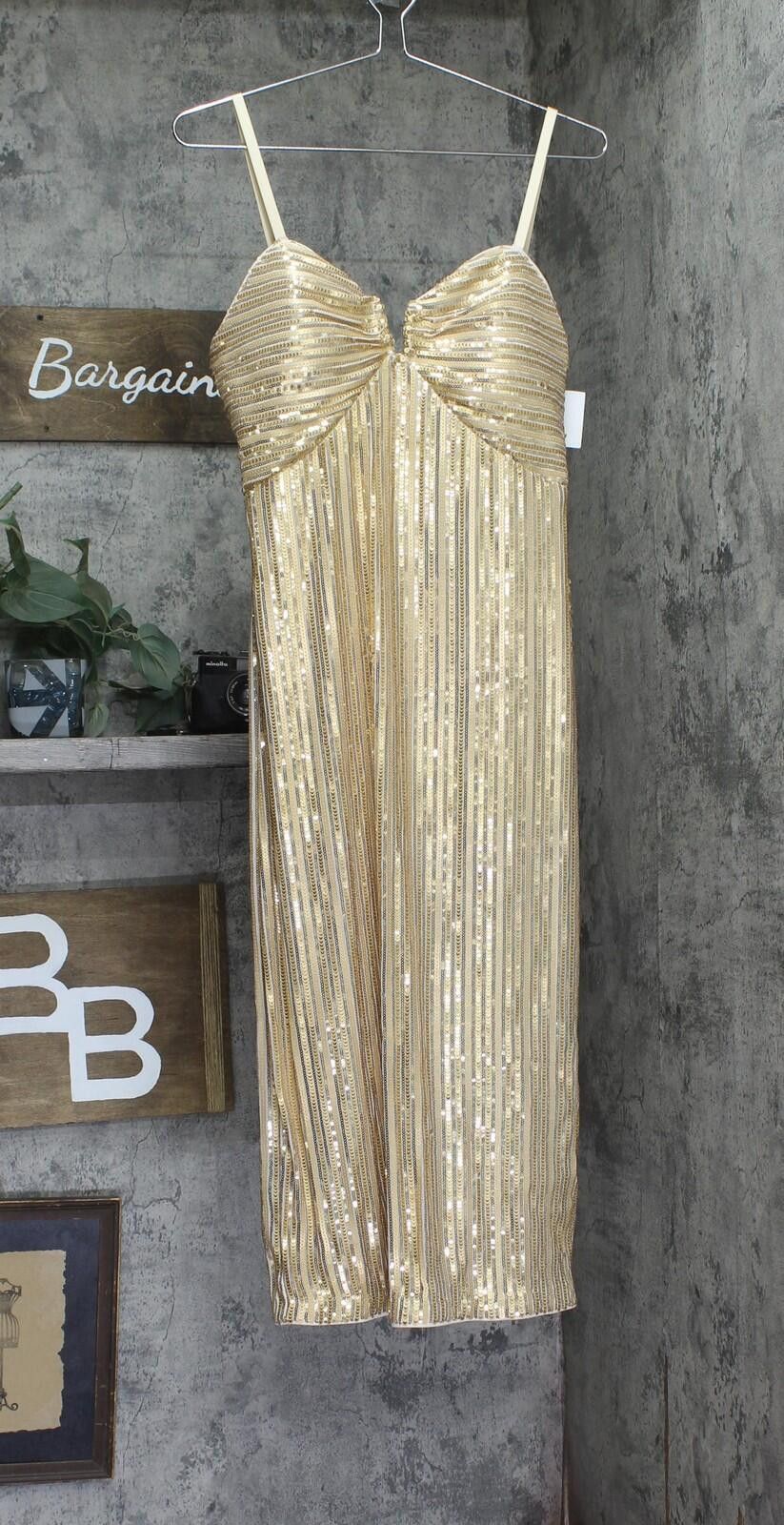 Signal Sport Siena Womens Strap Sweetheart Neck Midi Dress Gold Yellow 8 Size M / US 6-8 / IT 42-44 - 1 Thumbnail