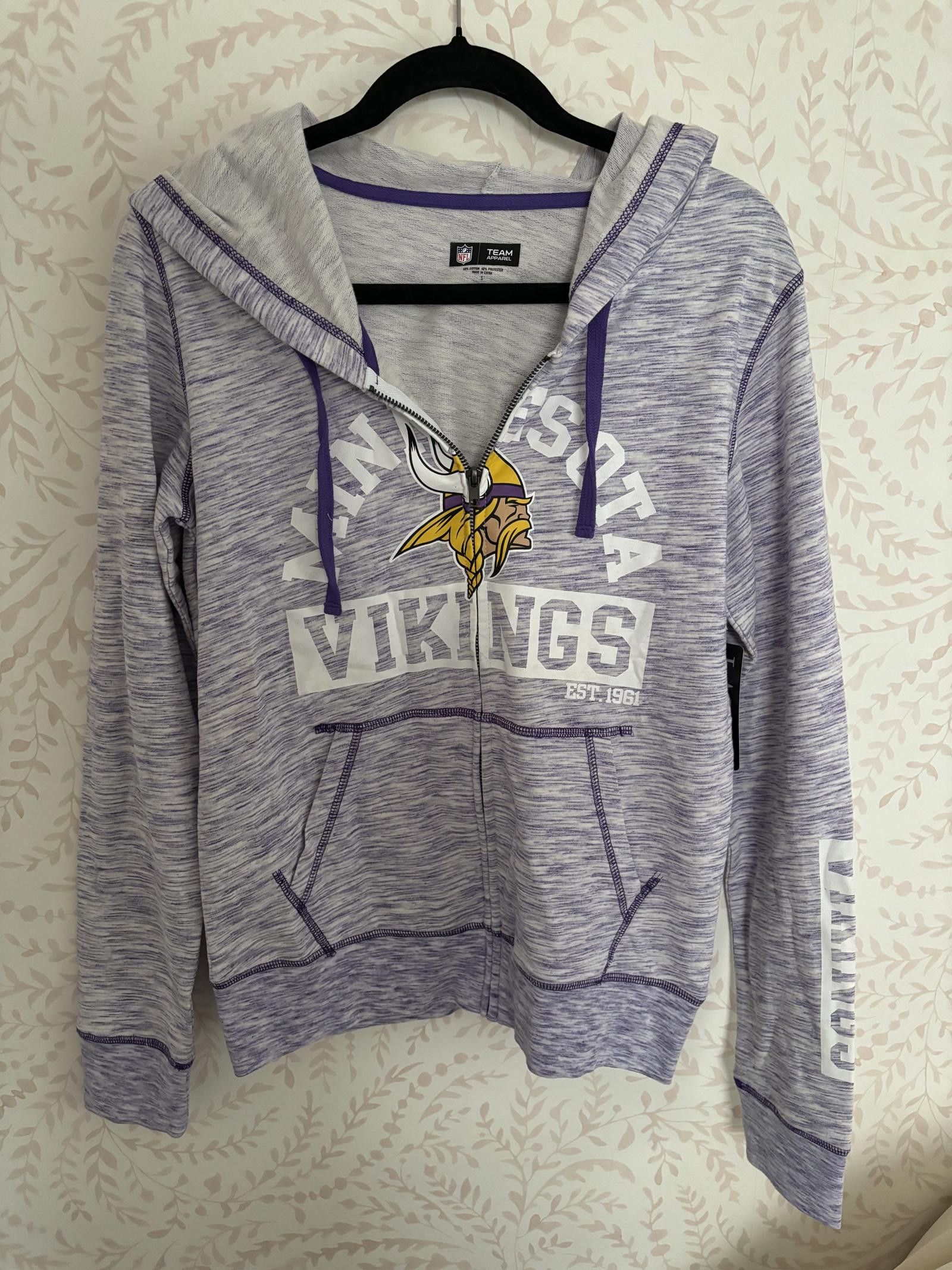 NFL NWT Minnesota Vikings Women's Hoodie - NFL Team Apparel SM Size S / US 4 / IT 40 - 1 Thumbnail