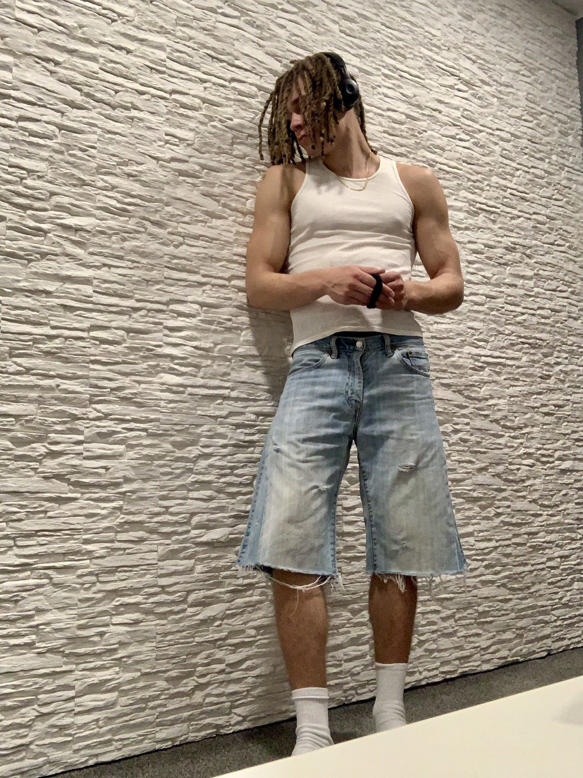 Levi's Vintage Clothing Y2K Wide Leg Levis Jorts Japanese Style Size US 31 - 4 Thumbnail