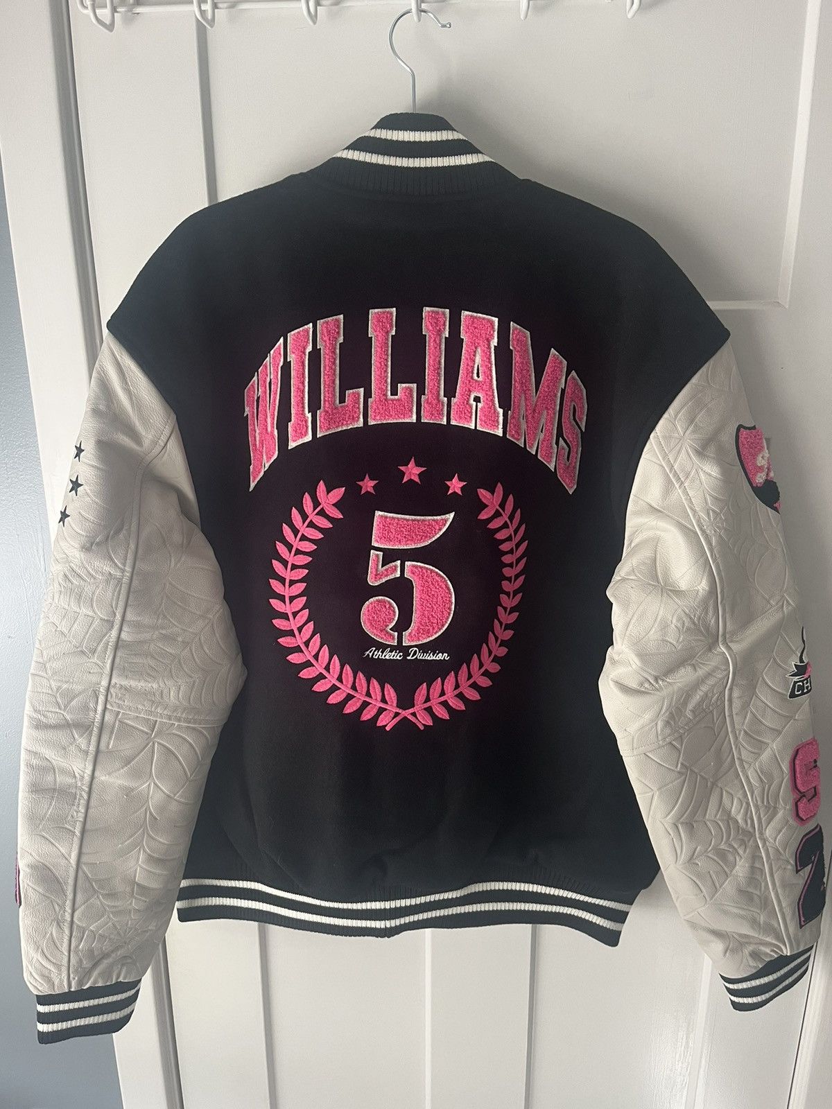 Sp5der Sp5der Spider Worldwide Williams 5 Varsity Jacket Black Pink Size US XL / EU 56 / 4 - 2 Thumbnail