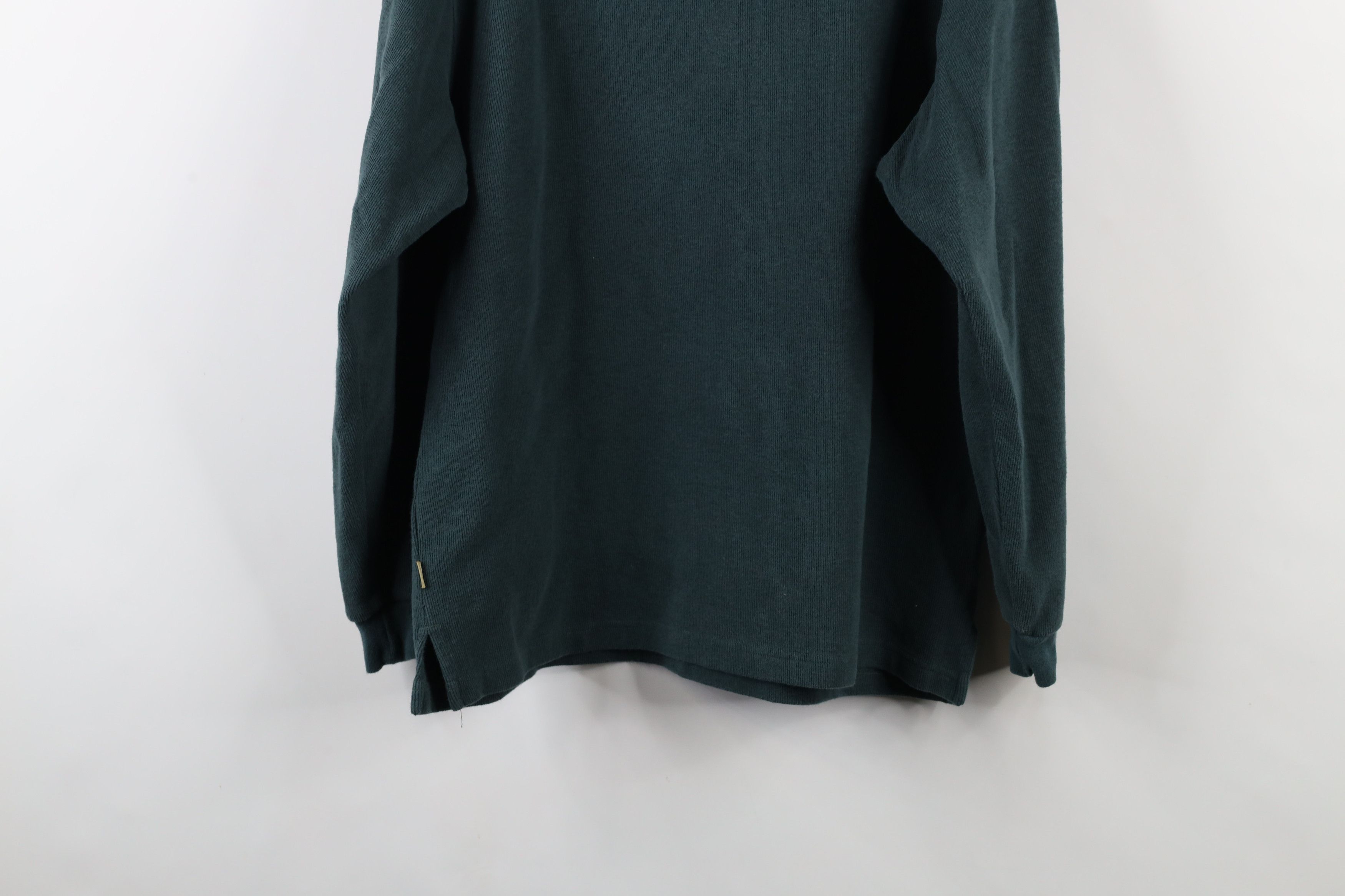 Vintage Vintage 90s Streetwear Ribbed Knit Long Sleeve Polo Green Size US M / EU 48-50 / 2 - 11 Thumbnail