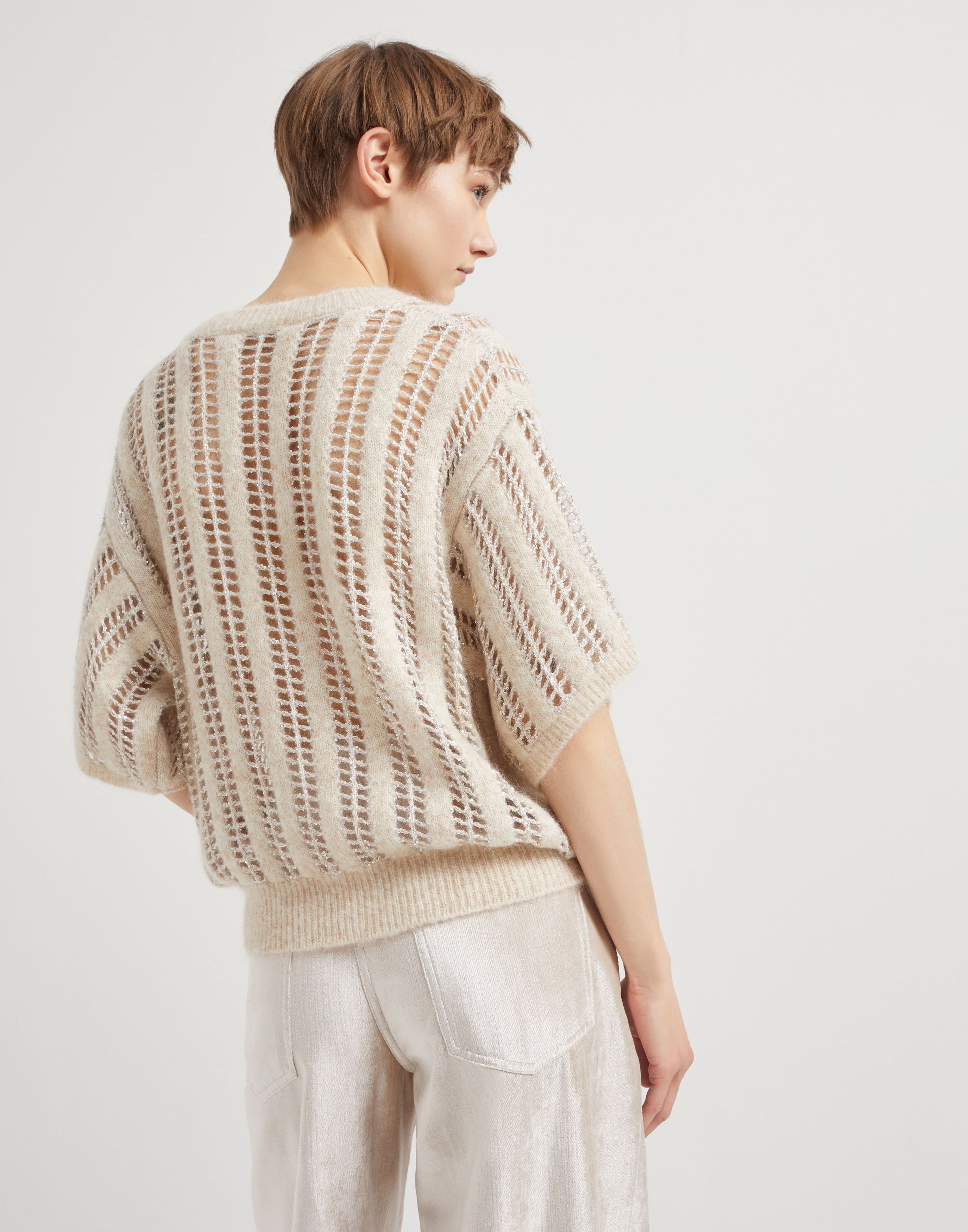 Brunello Cucinelli o1la1rc1a1025 Sweater in Ivory Size XL / US 12-14 / IT 48-50 - 2 Thumbnail