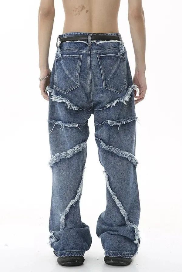 Japanese Brand × Jean Raw edge wide-leg jeans with retro design Size US 32 / EU 48 - 3 Thumbnail