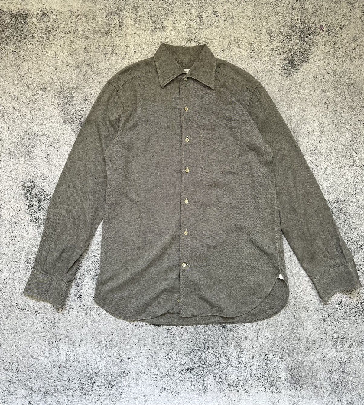 Ermenegildo Zegna Vintage Ermenegildo Zegna Cashmere Shirt Gray Luxury Fit Size US M / EU 48-50 / 2 - 1 Thumbnail