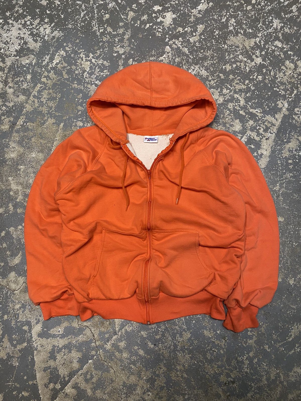Japanese Brand × Vintage Vintage Sports Afield Orange Waffle Thermal Zip Hoodie Size US S / EU 44-46 / 1 - 1 Thumbnail