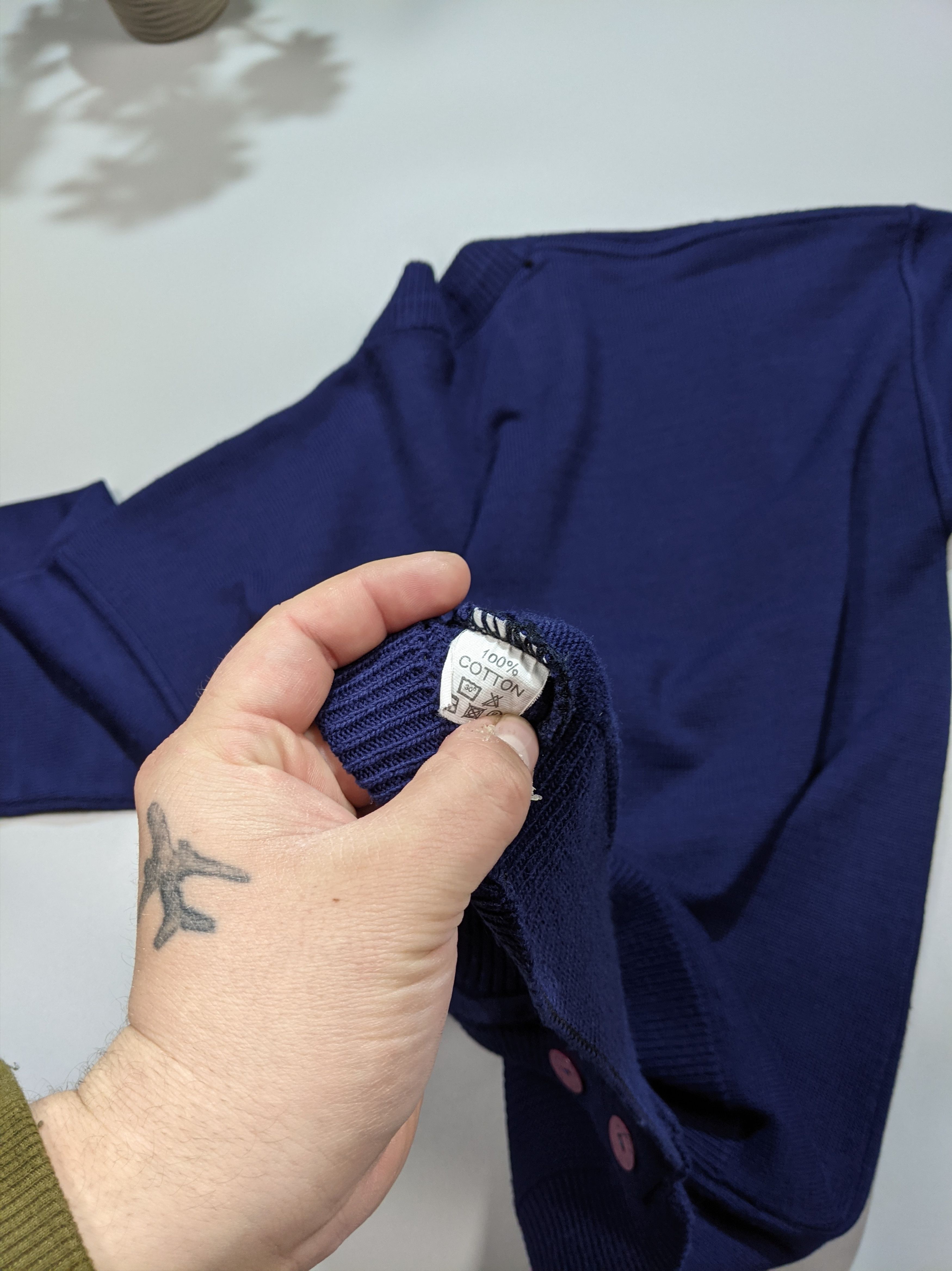 Lacoste × Vintage LACOSTE Men's Vintage 90' Navy Blue Cardigan Sweater Size US XL / EU 56 / 4 - 9 Thumbnail