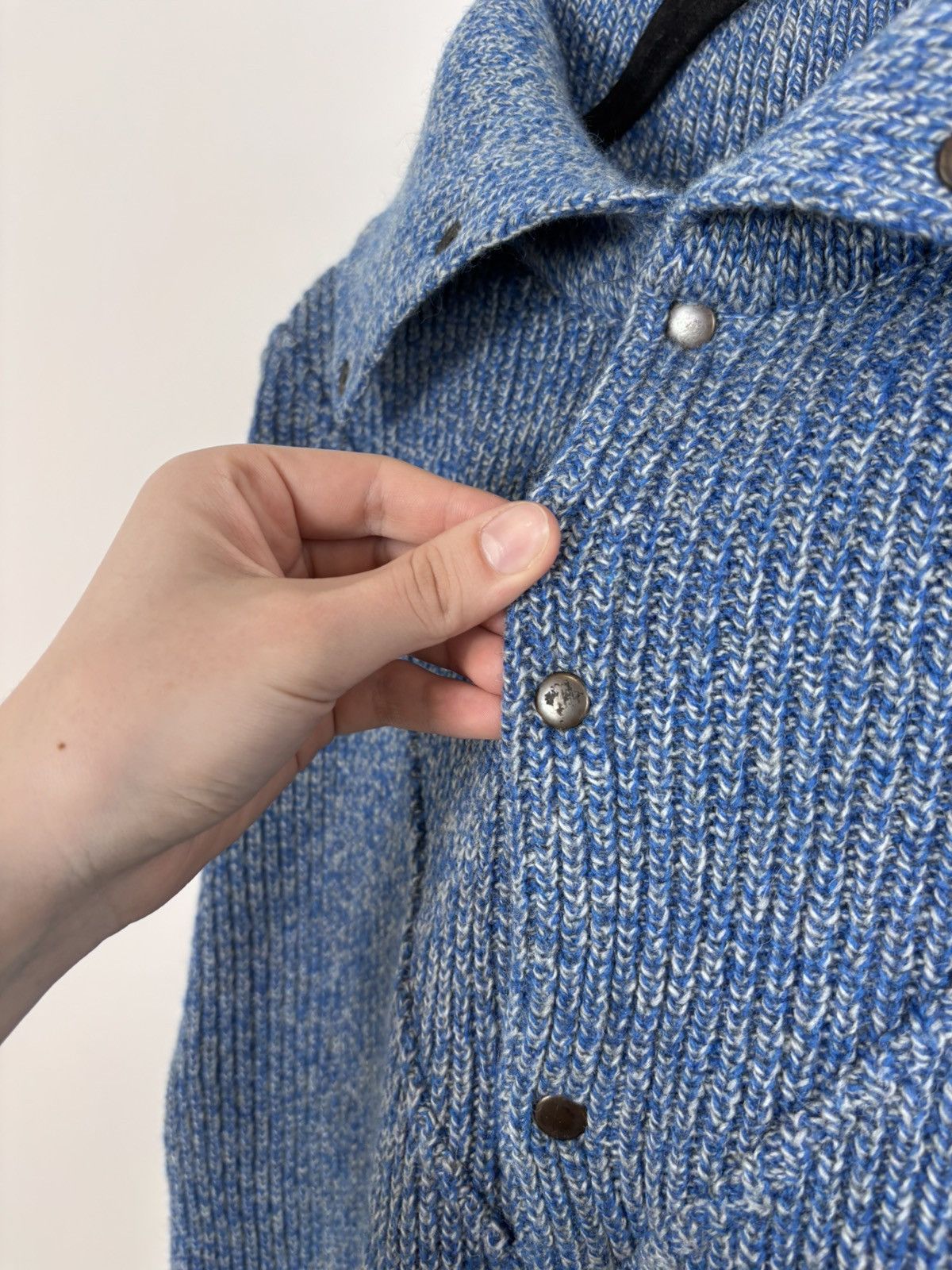 Vintage Vintage Tycesa Spanish Men’s Blue Collared Wool Knit Sweater Size US M / EU 48-50 / 2 - 8 Thumbnail