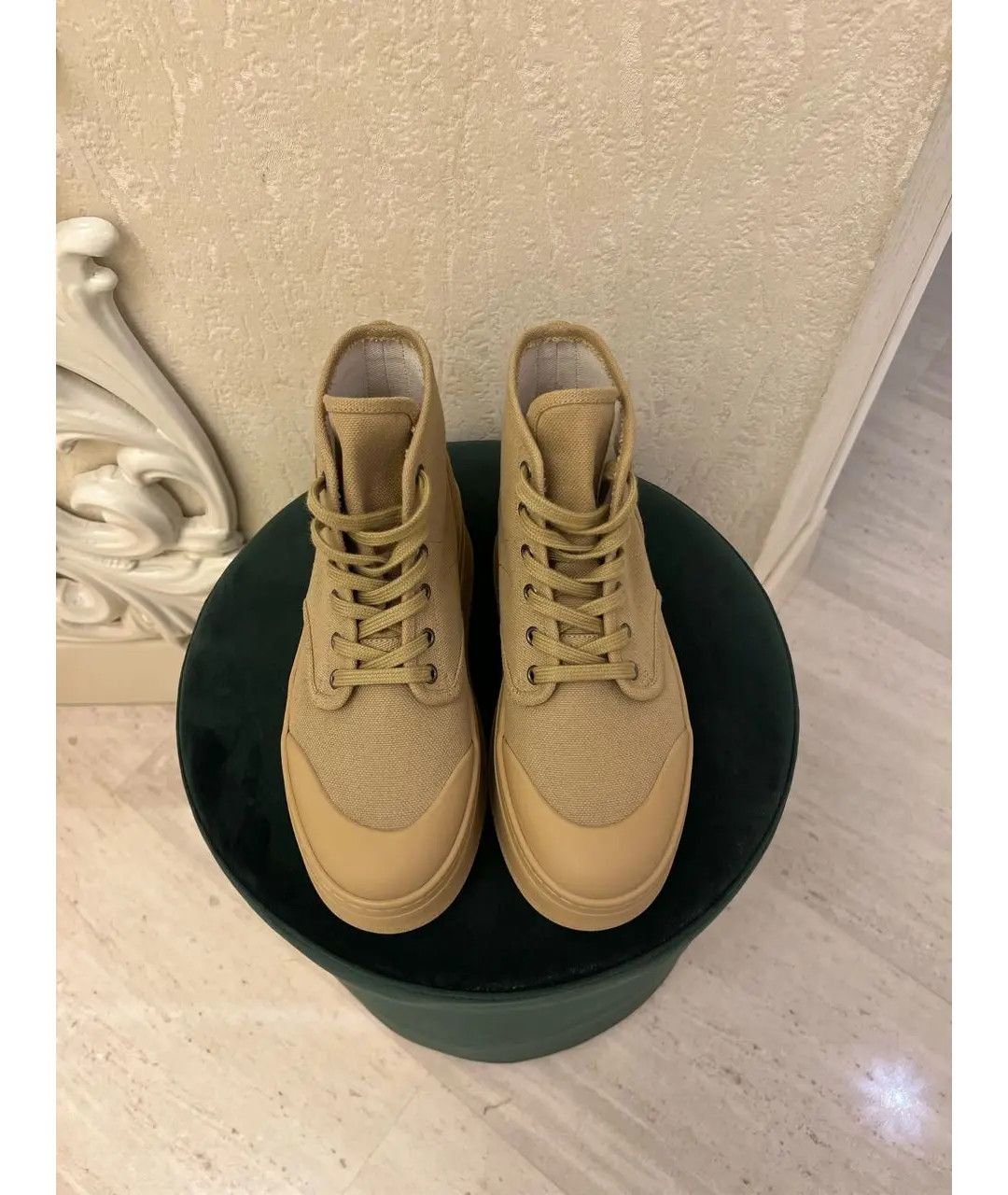 Celine o1bcso1str0724 Wedge Lace Up Boot in Sand Size US 8 / IT 38 - 2 Thumbnail