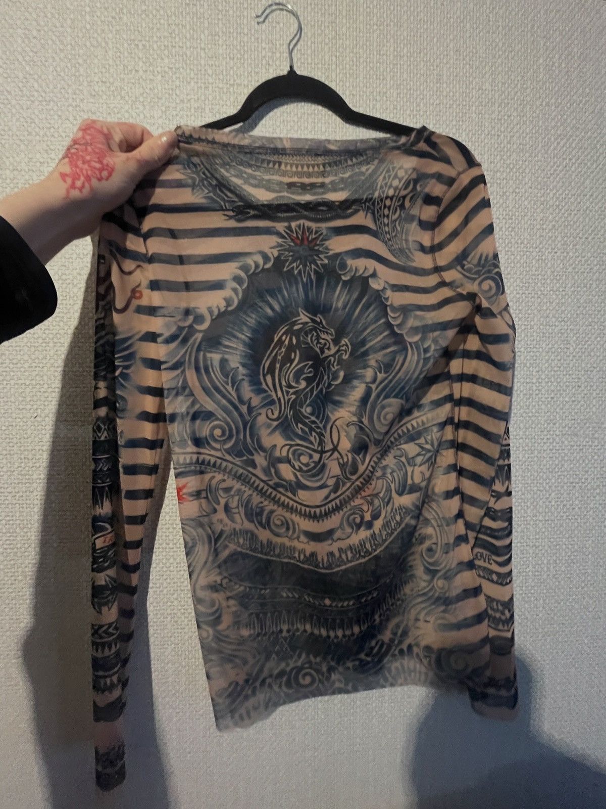 Jean Paul Gaultier Jean Paul Gaultier × Lindex Tattoo Mesh Longsleeve Size S / US 4 / IT 40 - 2 Thumbnail