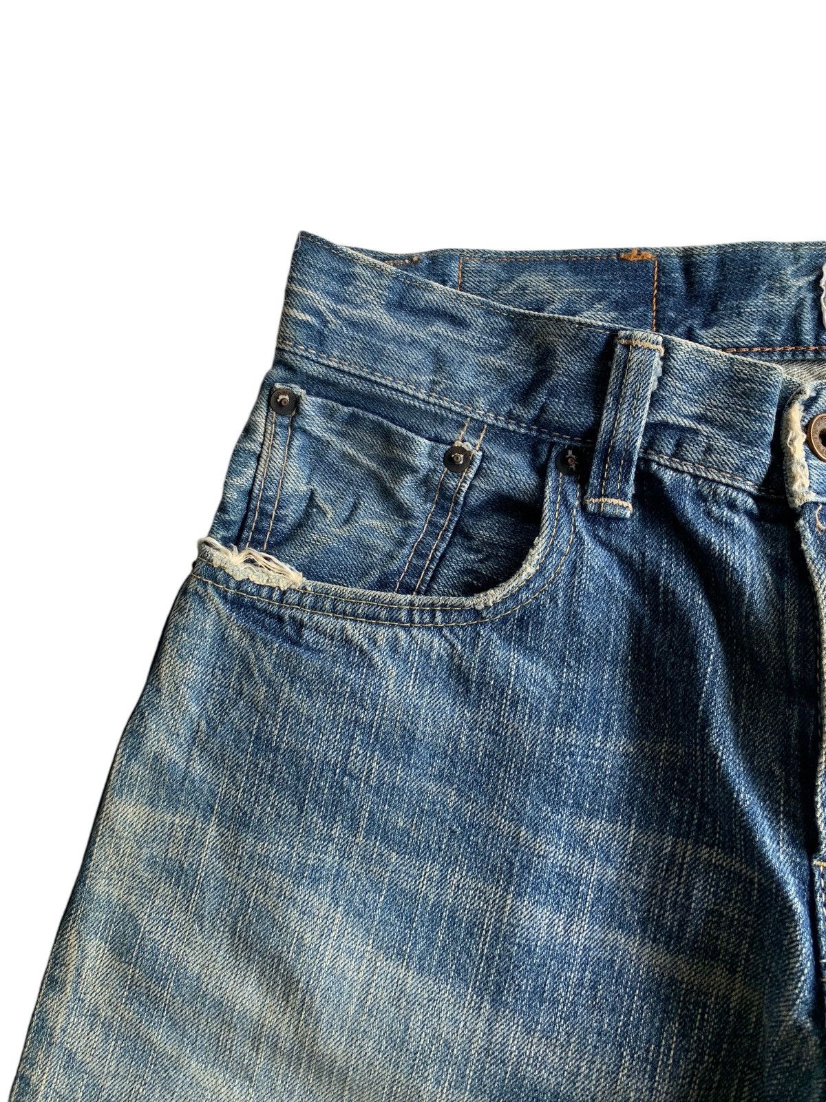 Edwin 505ZX Redline Selvedge distressed denim