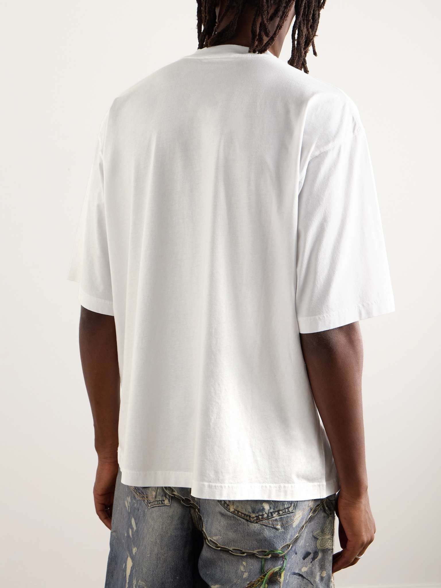 Marni o1w1db11025 Logo Print Cotton-Jersey T-Shirt in White Size US S / EU 44-46 / 1 - 3 Thumbnail