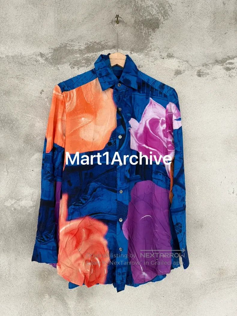 Yohji Yamamoto YOHJI YAMAMOTO Double-layer faux two-piece floral shirt Size US S / EU 44-46 / 1 - 2 Thumbnail