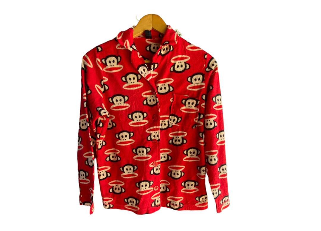 Japanese Brand Paul Prank Button Ups Fleece Overprint Size M / US 6-8 / IT 42-44 - 1 Thumbnail
