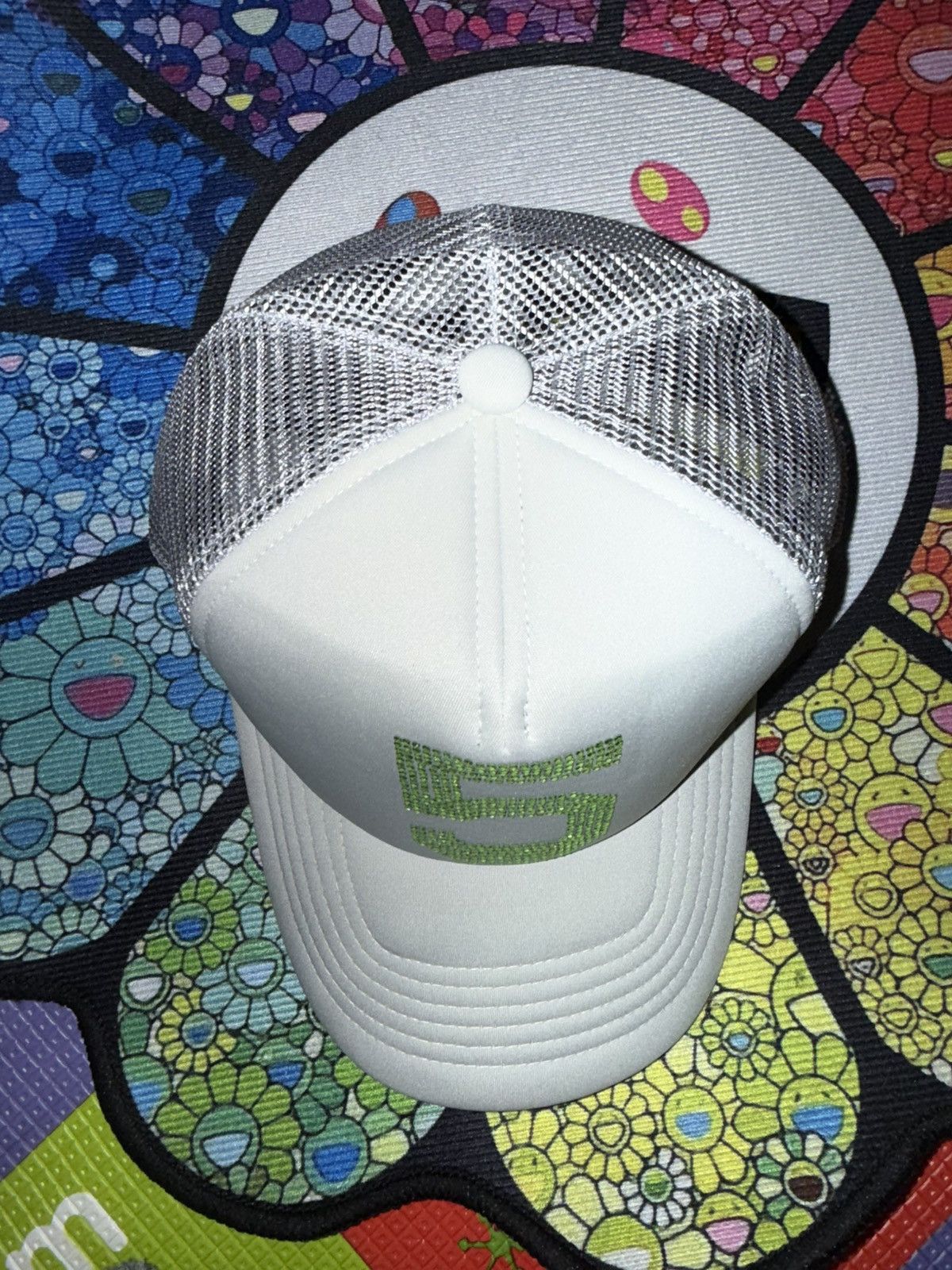 Sp5der Sp5der SP5 Rhinestone Hat Grey/Green Size ONE SIZE - 5 Thumbnail