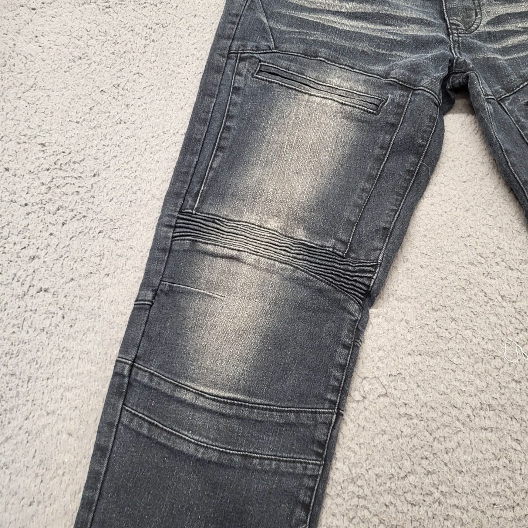 Vintage Refinery Republic Jeans Men’s 34x32 Slim Straight Denim Moto Dark Biker Style Charcoal Gray Jeans Mens Size US 34 / EU 50 - 2 Thumbnail