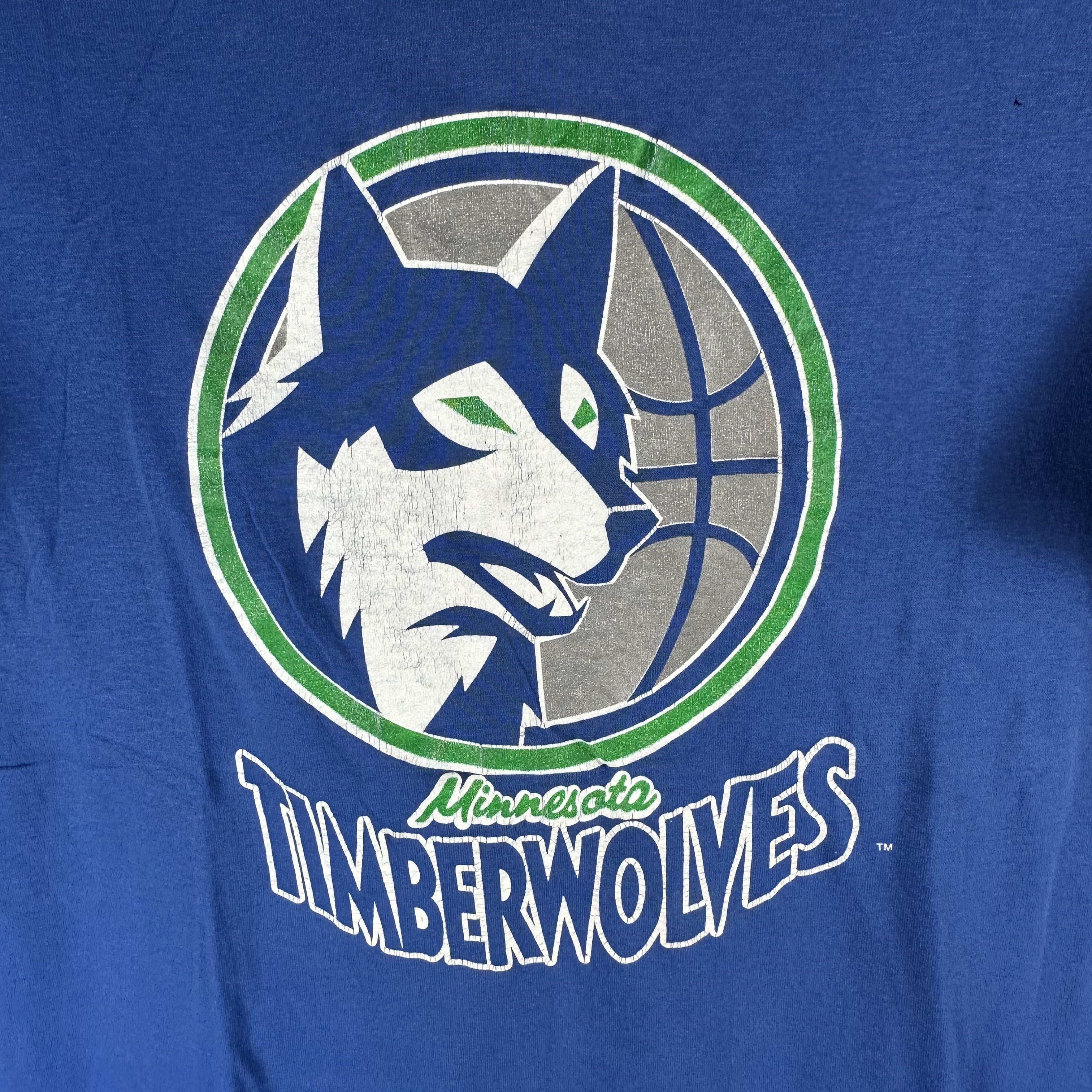 Vintage 80s/90s Minnesota Timberwolves Basketball NBA T-Shirt Size US M / EU 48-50 / 2 - 2 Thumbnail