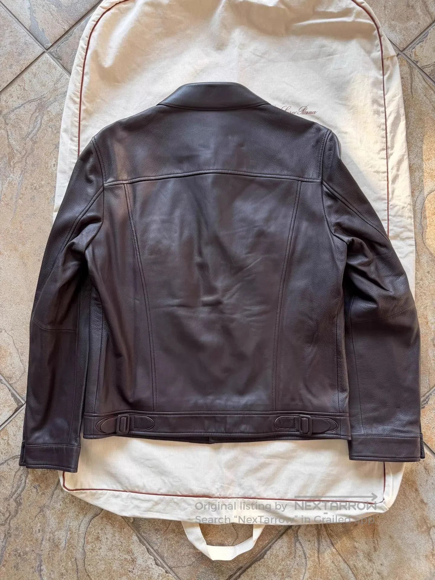 Cesare Attolini Black Leather Jacket with Button Front - Size M. Size US M / EU 48-50 / 2 - 2 Thumbnail