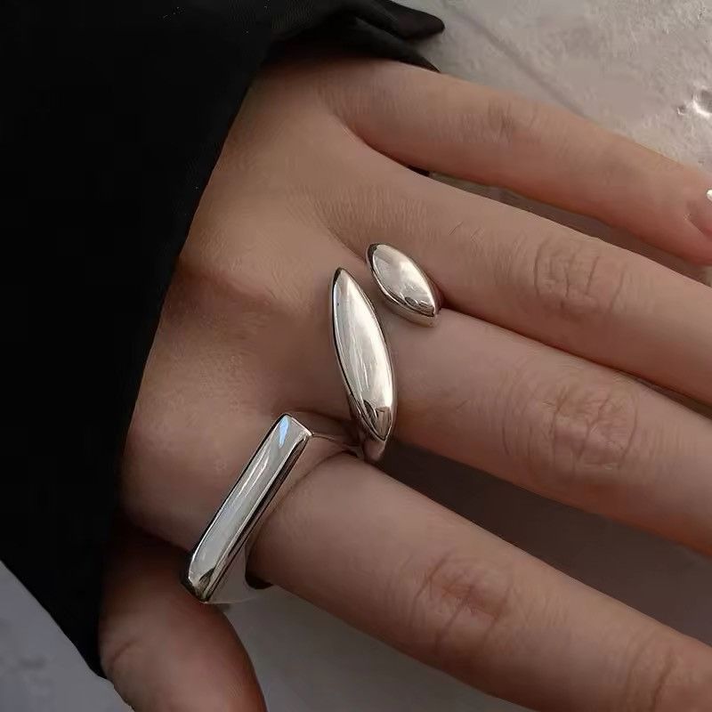 Jewelry 2 Pieces Geometric Open Rings Size ONE SIZE - 1 Thumbnail