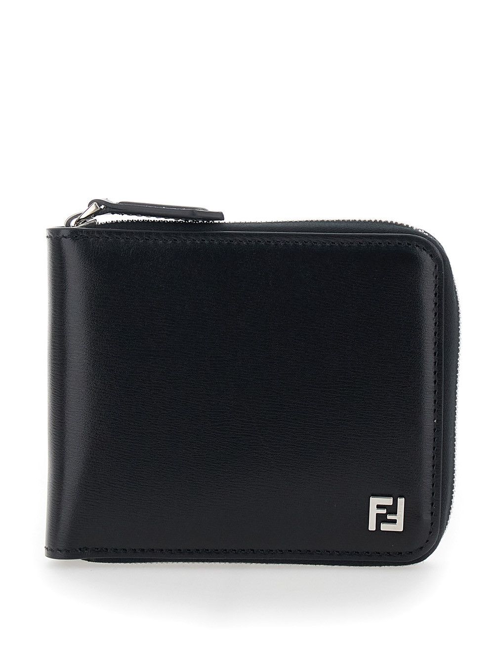 Fendi Black Card Holder with Zip Closure in Leather Woman Size ONE SIZE - 1 Thumbnail
