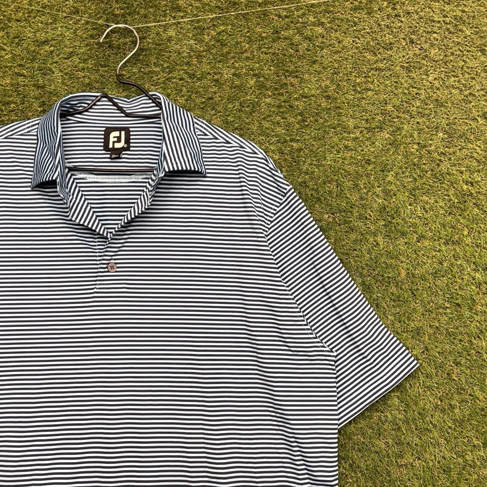 Footjoy Footjoy Polo Shirt Mens XL Striped Blue Polyester Blend Polo Short Sleeve Regular Fit Casual Golf Shirt Size US XL / EU 56 / 4 - 2 Thumbnail