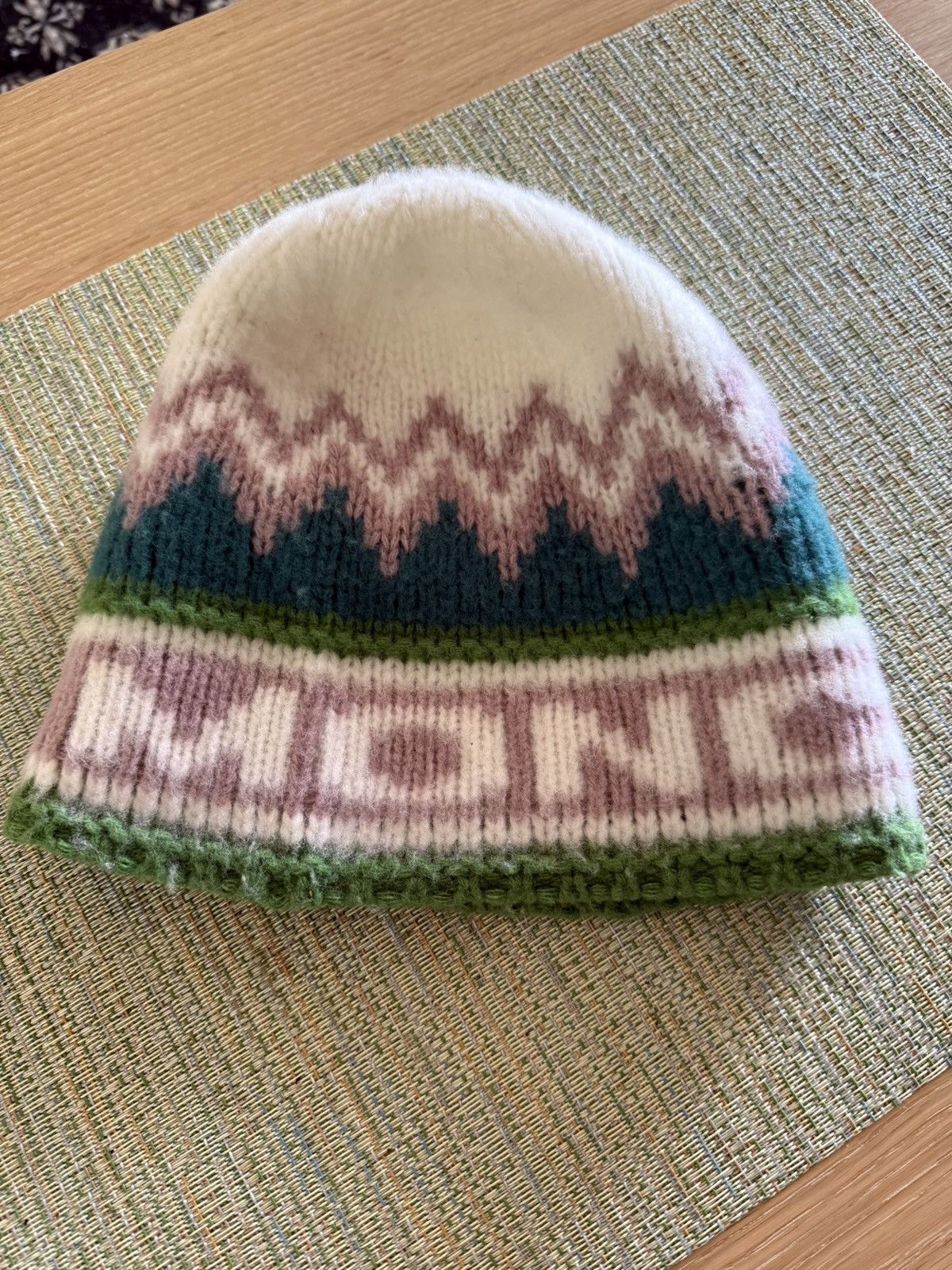 Moncler Slovakian Knit Tricolor Mountains Beanie Size ONE SIZE - 2 Thumbnail