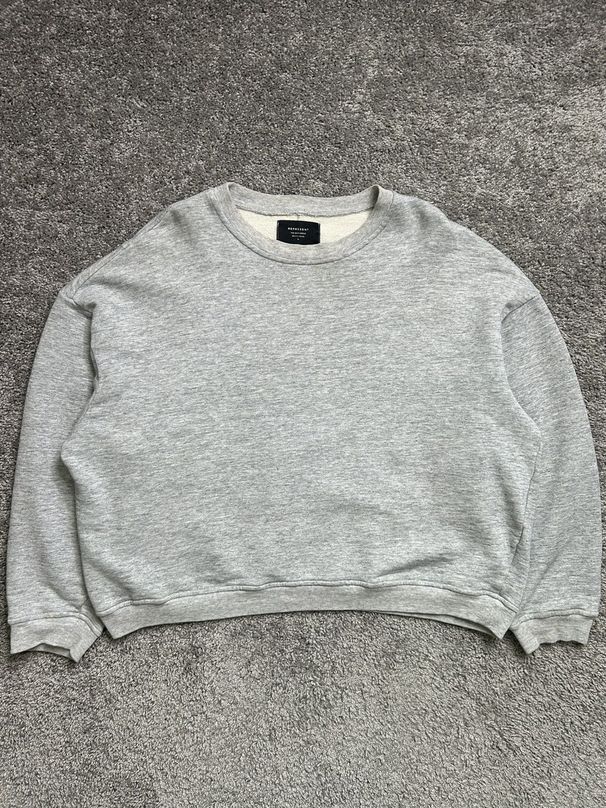 Represent Clo. Represent Boxy Cropped Blank French Terry Crewneck Size US M / EU 48-50 / 2 - 1 Thumbnail